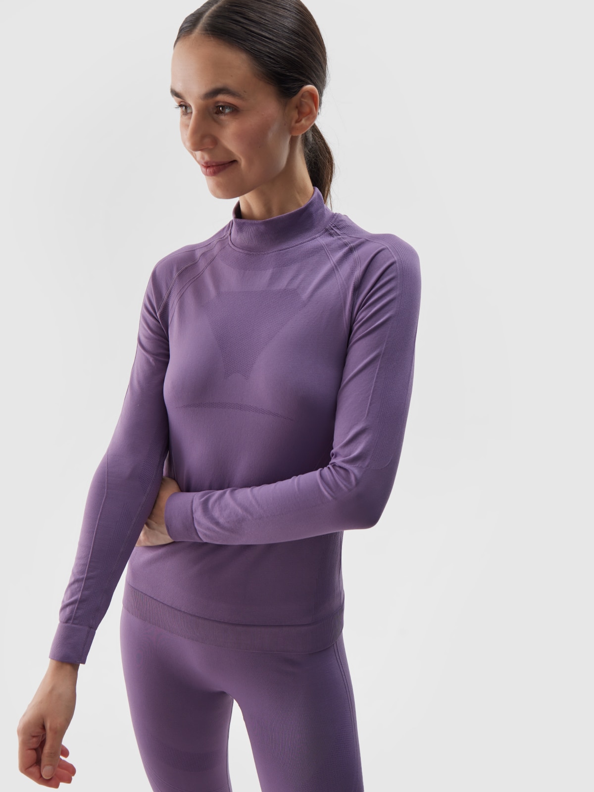 4F Bielizna termoaktywna bezszwowa (góra) damska - fioletowa M/L