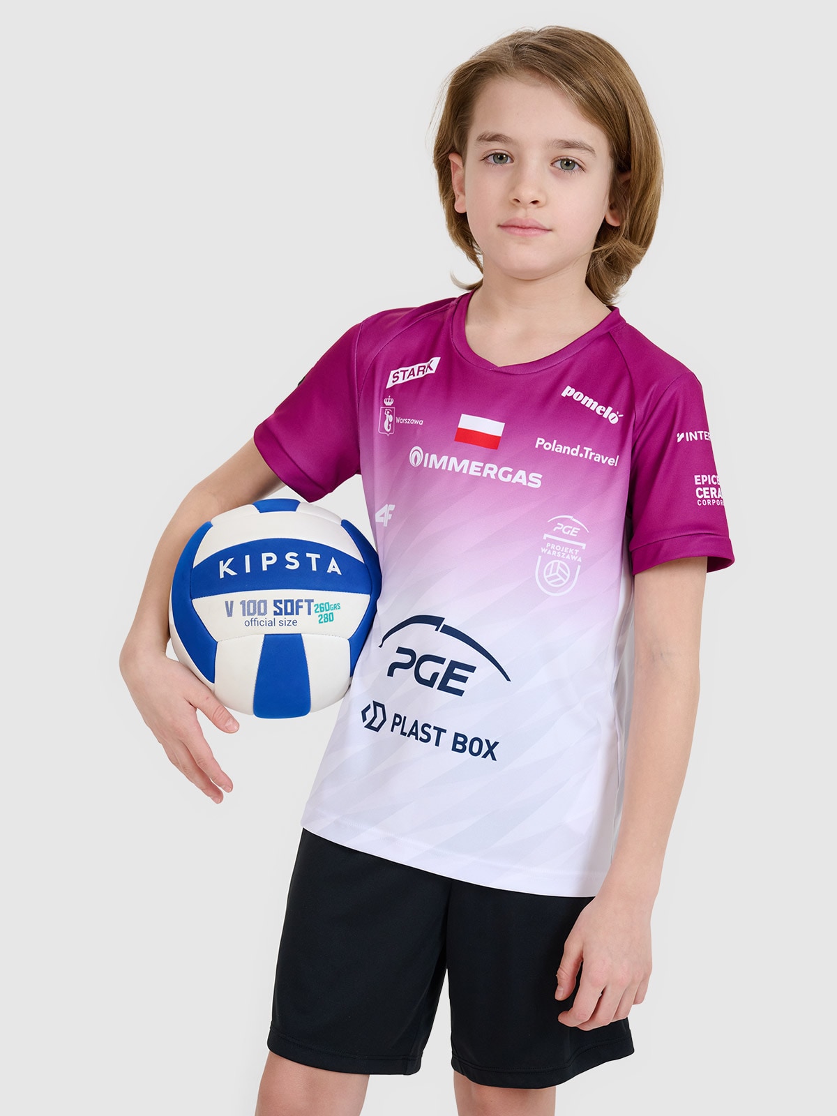 4F Koszulka meczowa replika domowa Liga Mistrzów CEV z sezonu 2024/2025 dziecięca 4F x Projekt Warszawa - multikolor 134/140 (8-10 lat)