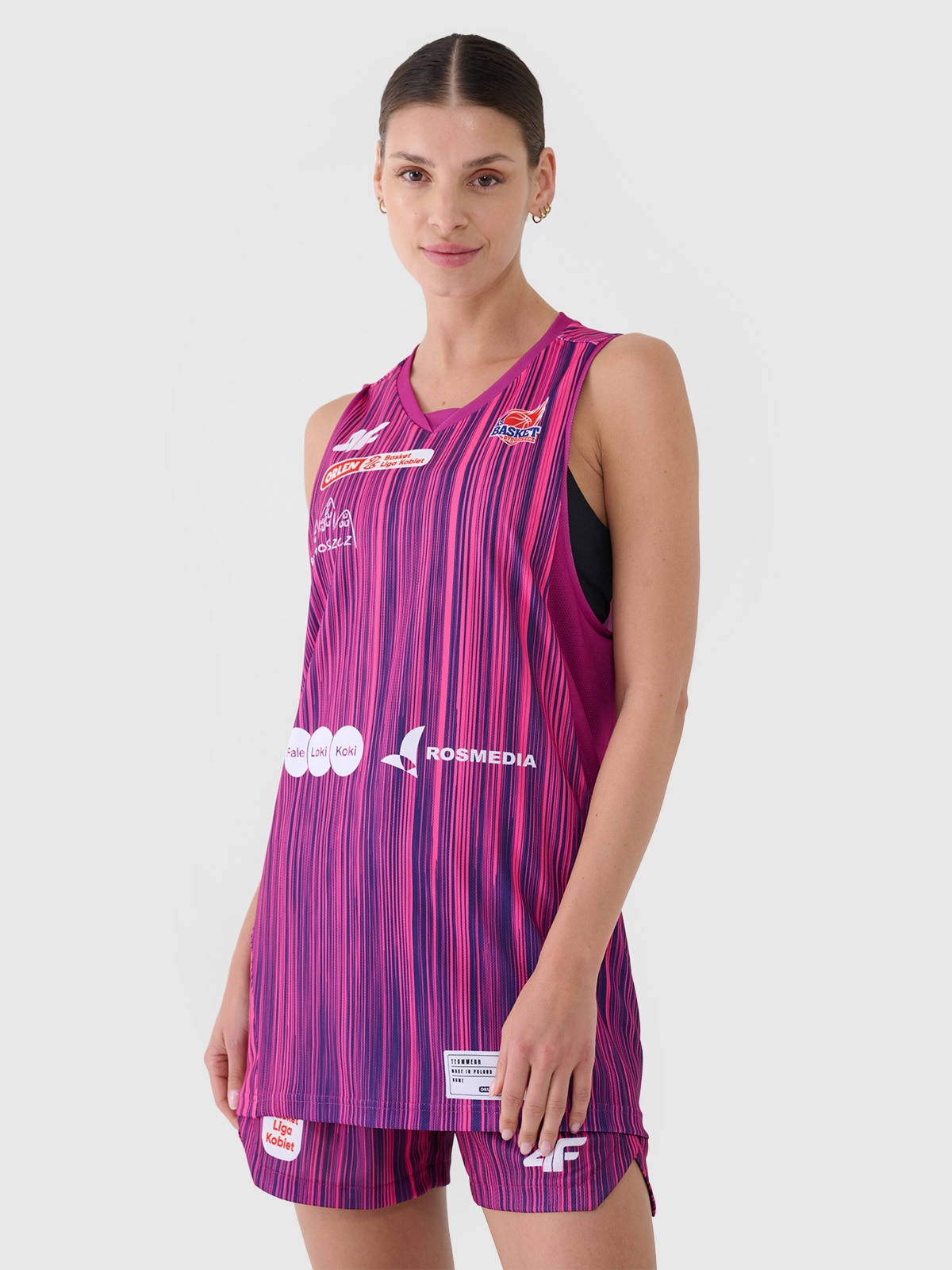 4F Koszulka meczowa replika wyjazdowa z sezonu 2024/25 damska 4F x KS Basket 25 Bydgoszcz - multikolor XL
