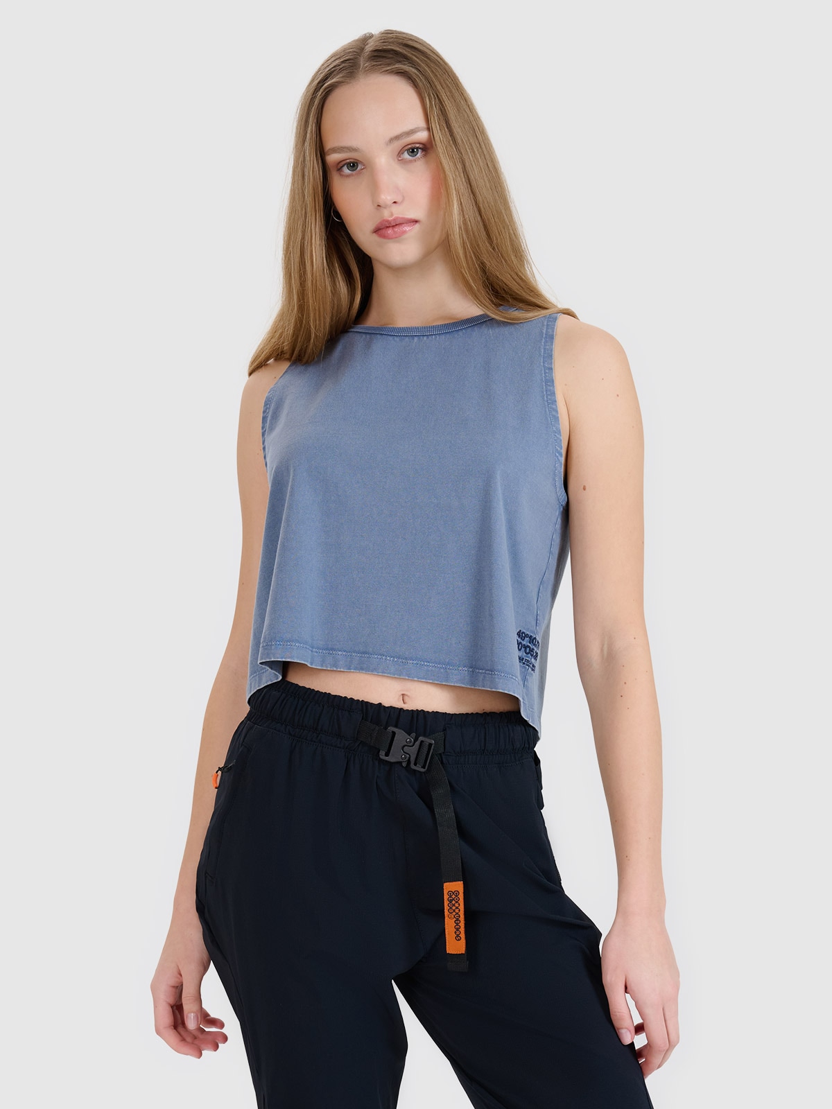 4F Top z nadrukiem damski - granatowy XL