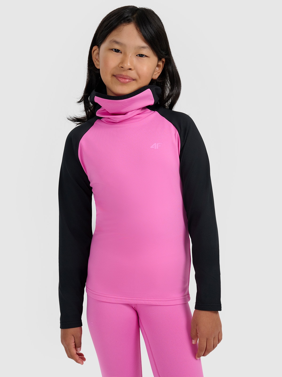 4F Bielizna termiczna ocieplana (góra) dziecięca - różowa 134/140 (8-10 lat)