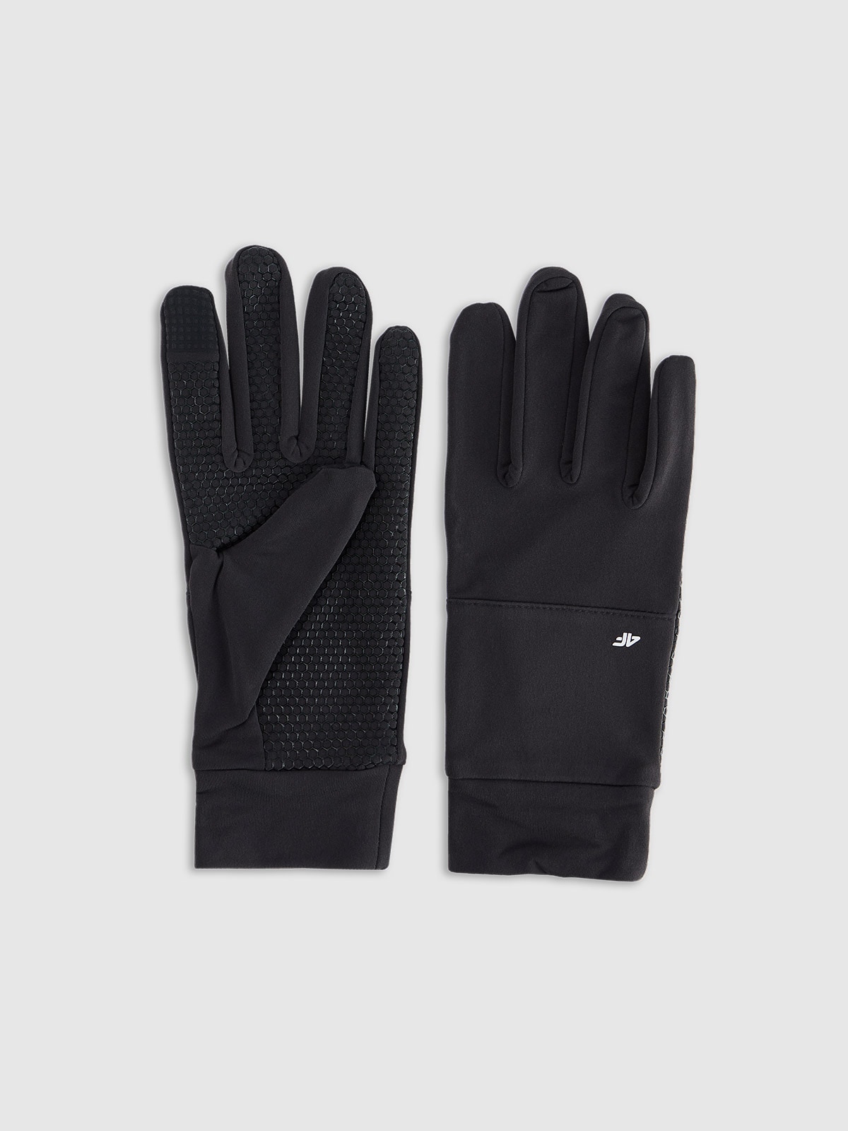 4F Rękawiczki dzianinowe Touch Screen uniseks - czarne S