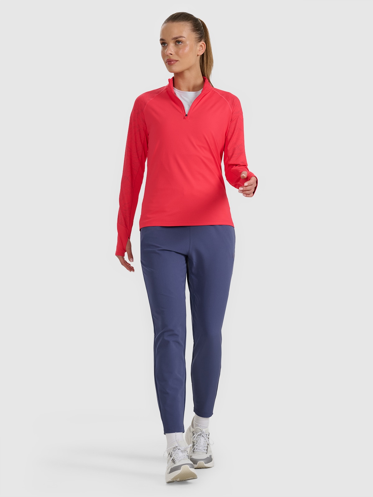 4F Spodnie do biegania w terenie szybkoschnące damskie - granatowe M