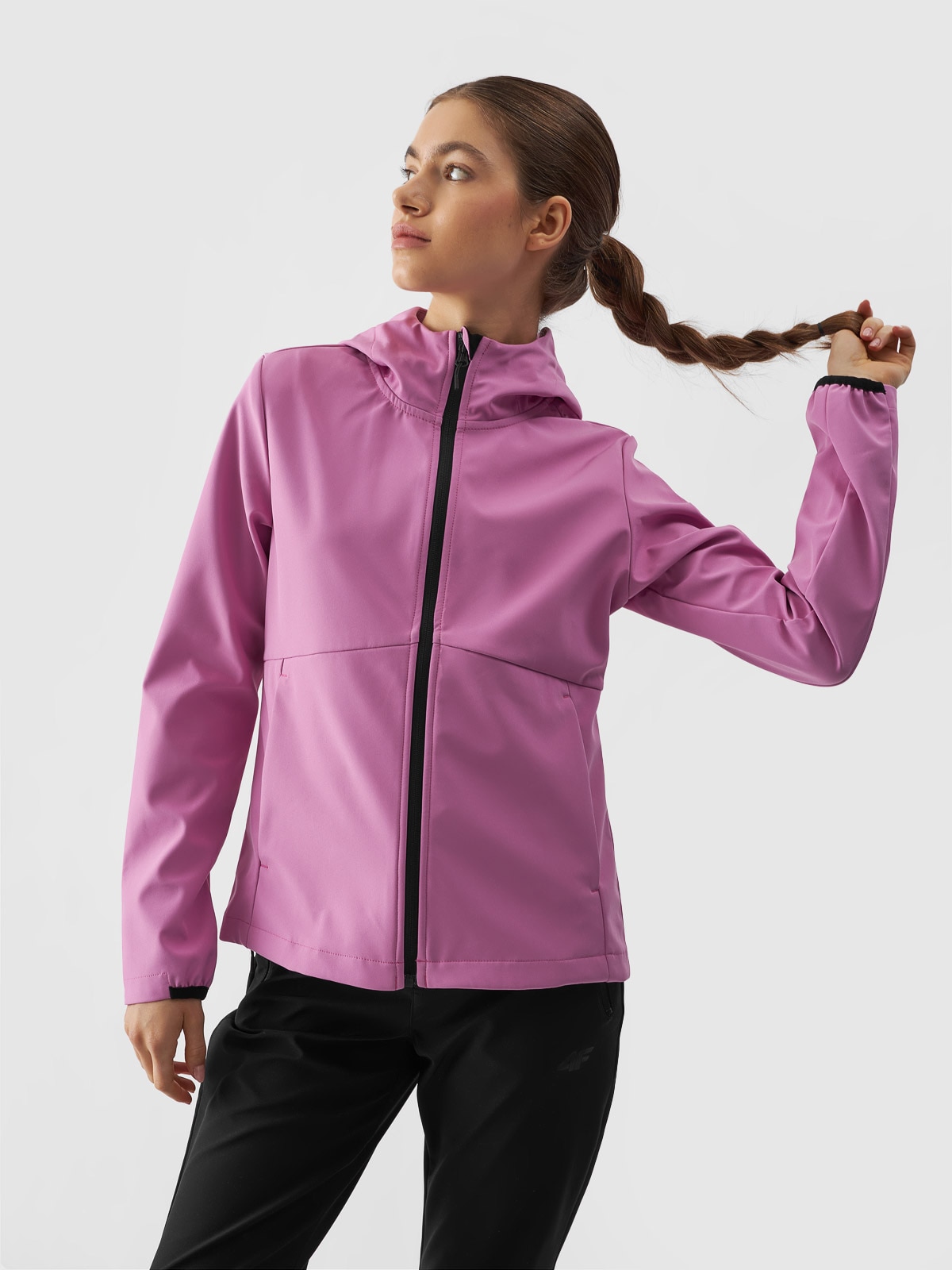 4F Kurtka softshell wiatroodporna membrana 5000 damska - różowa XL