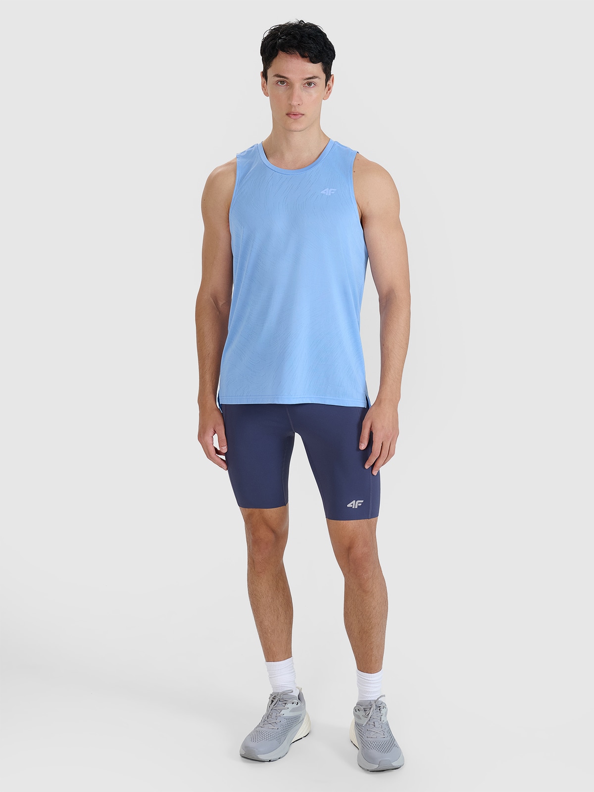 4F Legginsy kolarki do biegania szybkoschnące męskie - szare XL