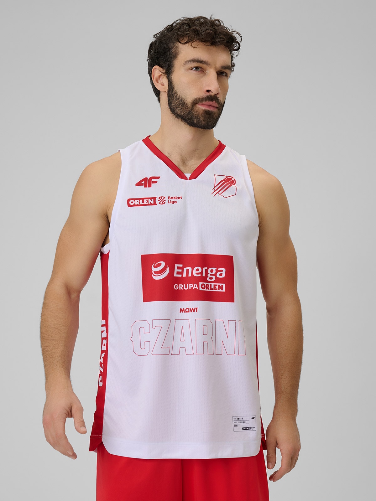 4F Koszulka meczowa replika domowa z sezonu 2025/26 męska 4F x Czarni Słupsk - biała XXL