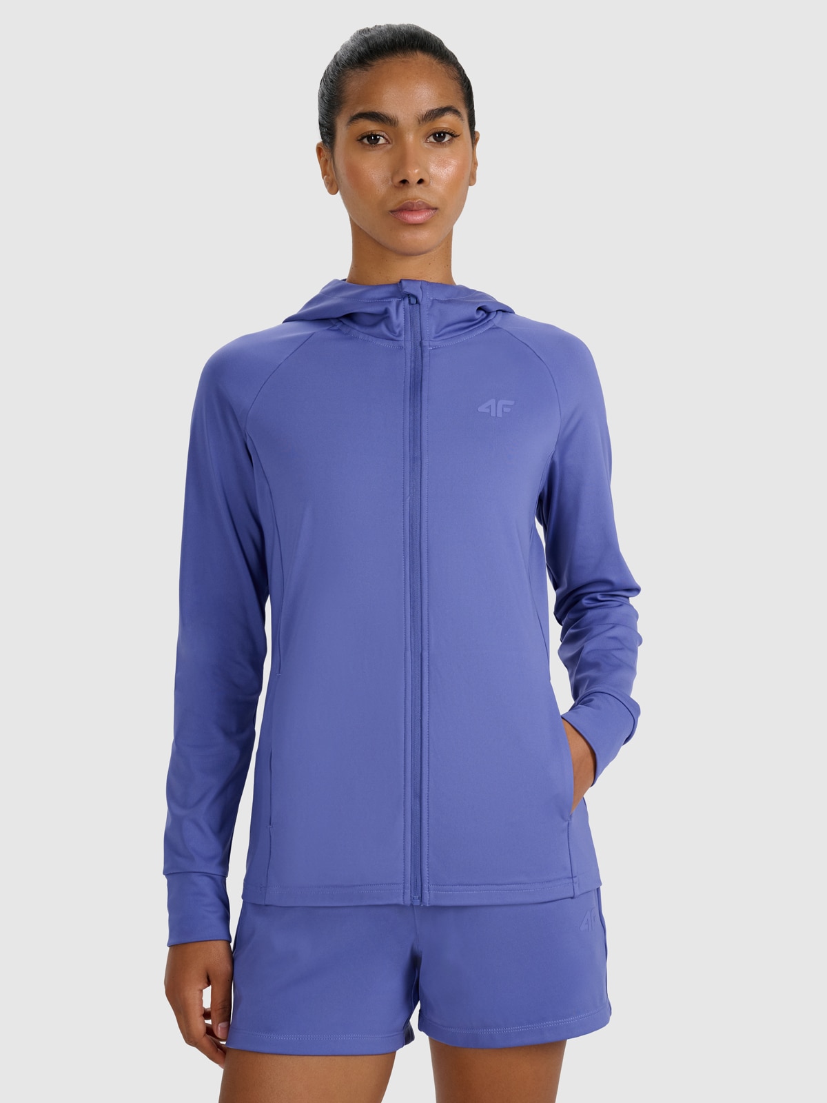 4F Bluza treningowa regular szybkoschnąca damska - granatowa XL