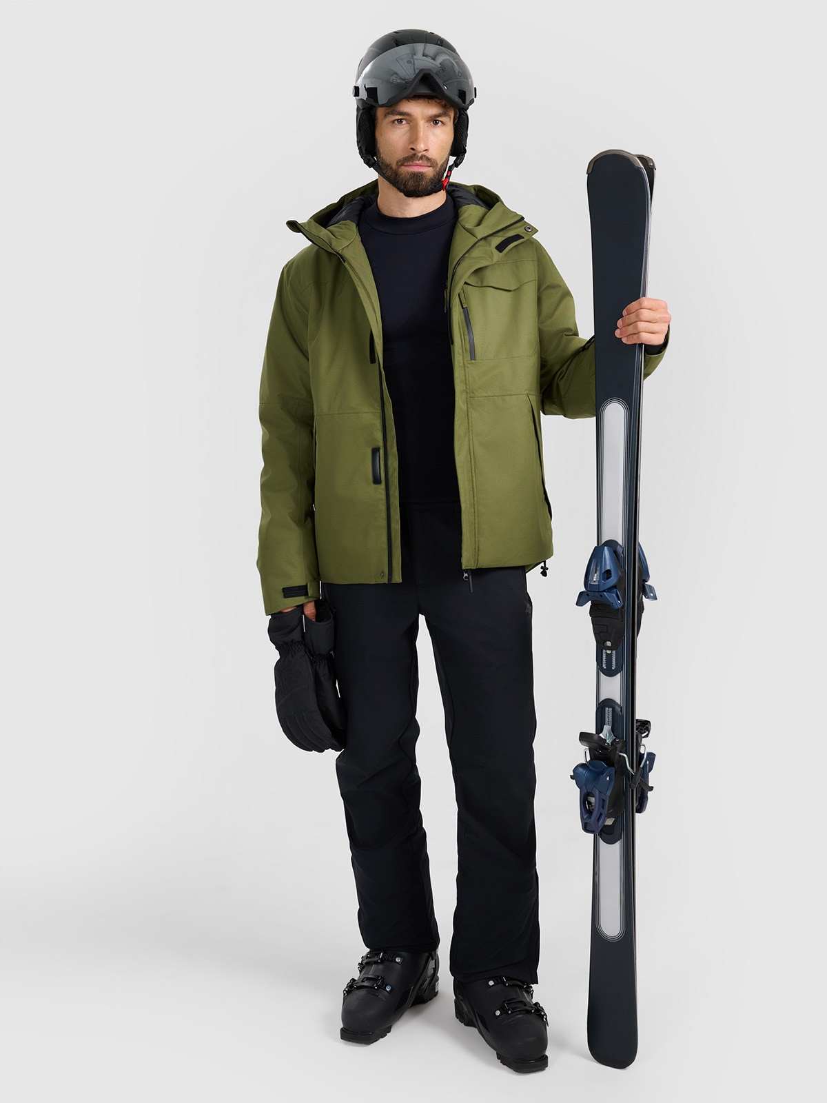 4F Kurtka narciarska membrana 10000 męska - khaki 3XL