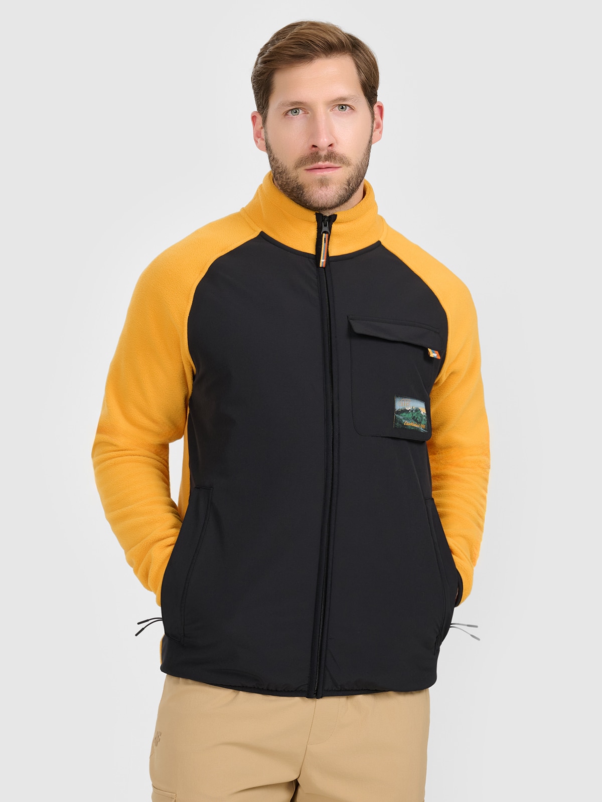 4F Polar regular ze stójką męski - pomarańczowy XXL