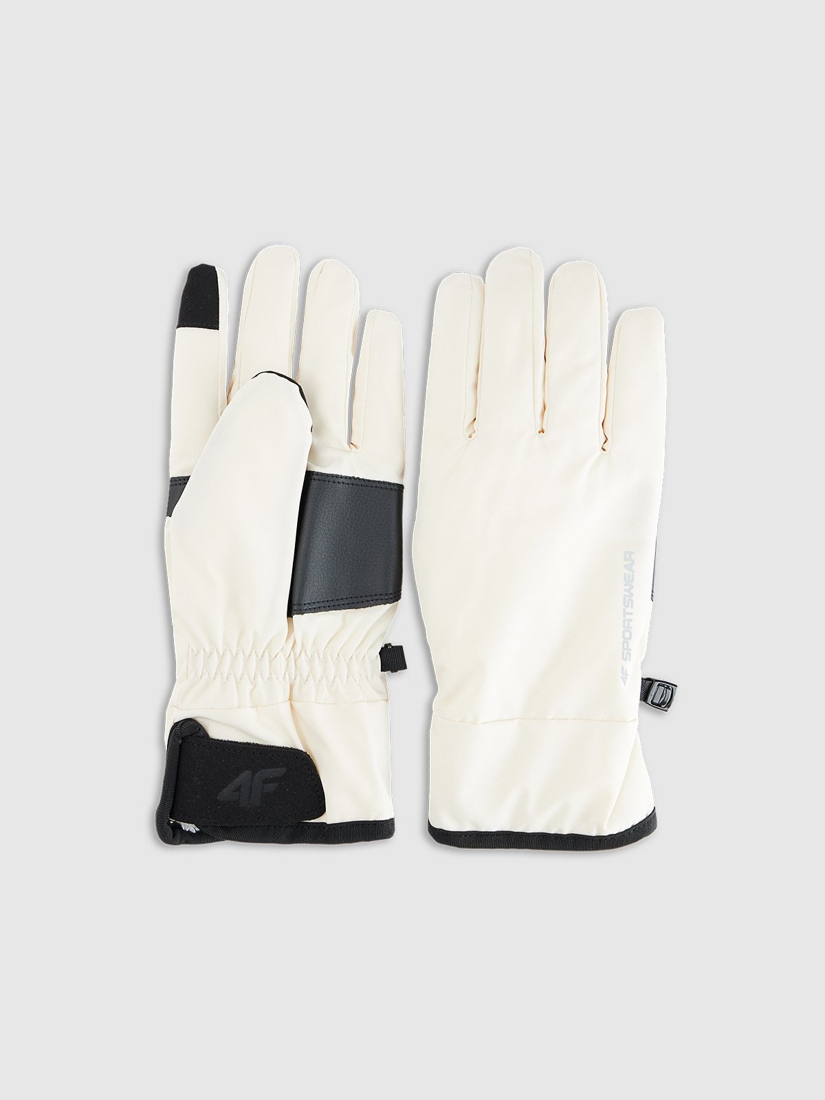 4F Rękawiczki zimowe Touch Screen uniseks - beżowe XS