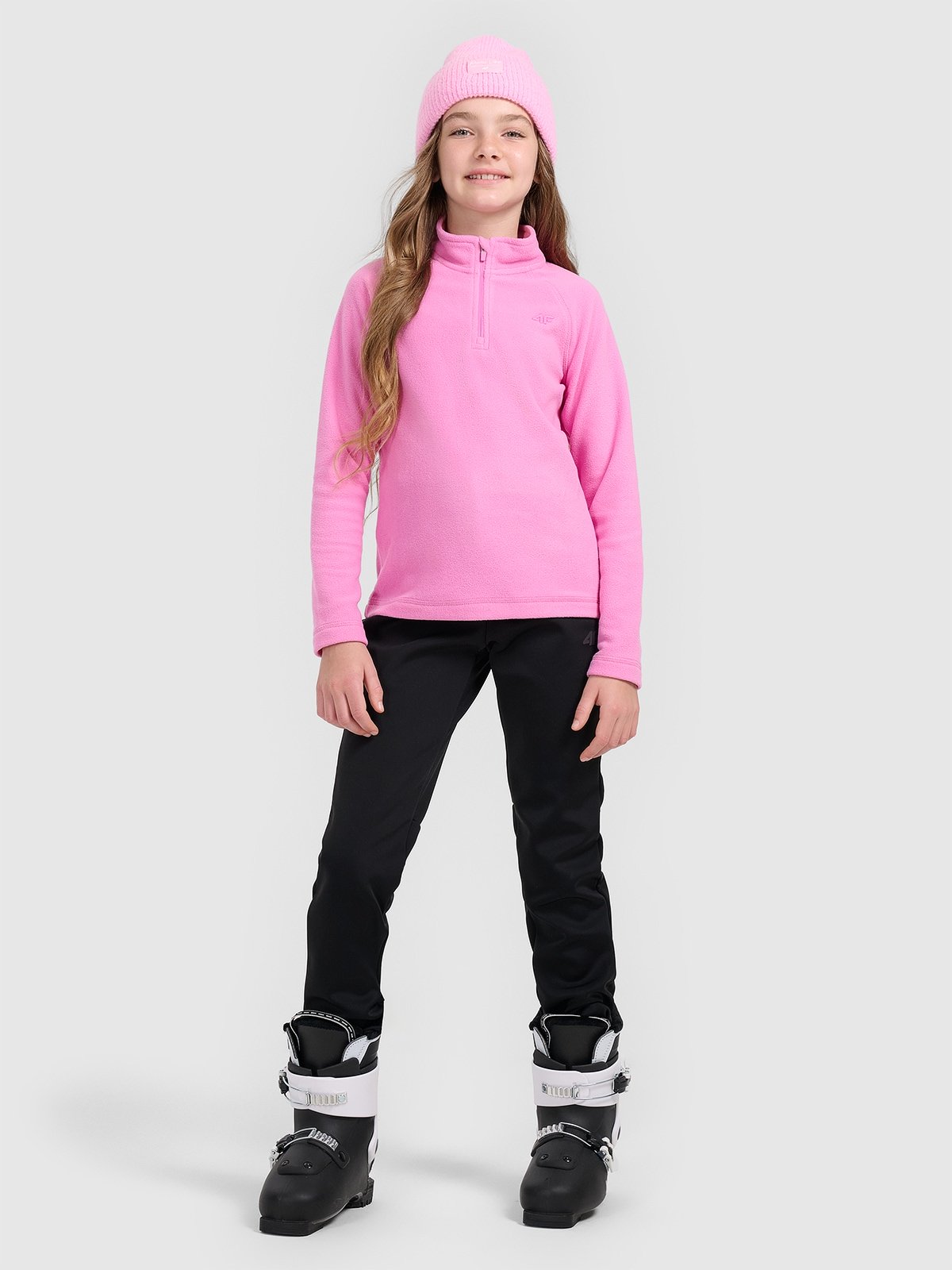 4F Spodnie narciarskie softshell membrana 5000 dziewczęce - czarne 122 (6-7 lat)