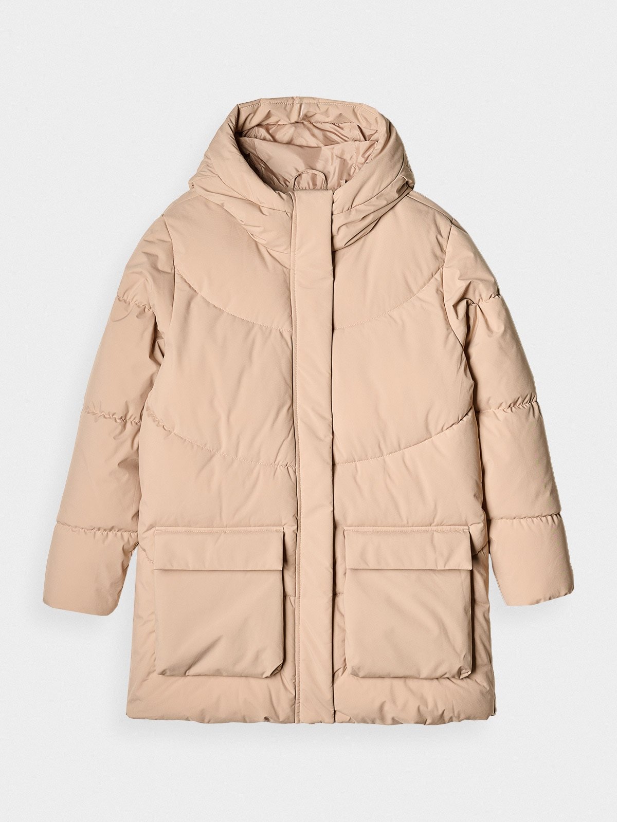 4F Kurtka puchowa z syntetycznym wypełnieniem damska - beżowa XL