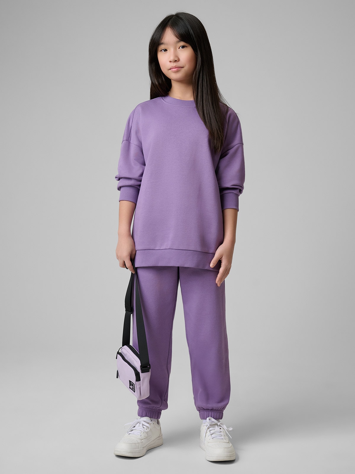 4F Komplet dresowy dziewczęcy - fioletowy 122/128 (6-8 lat)