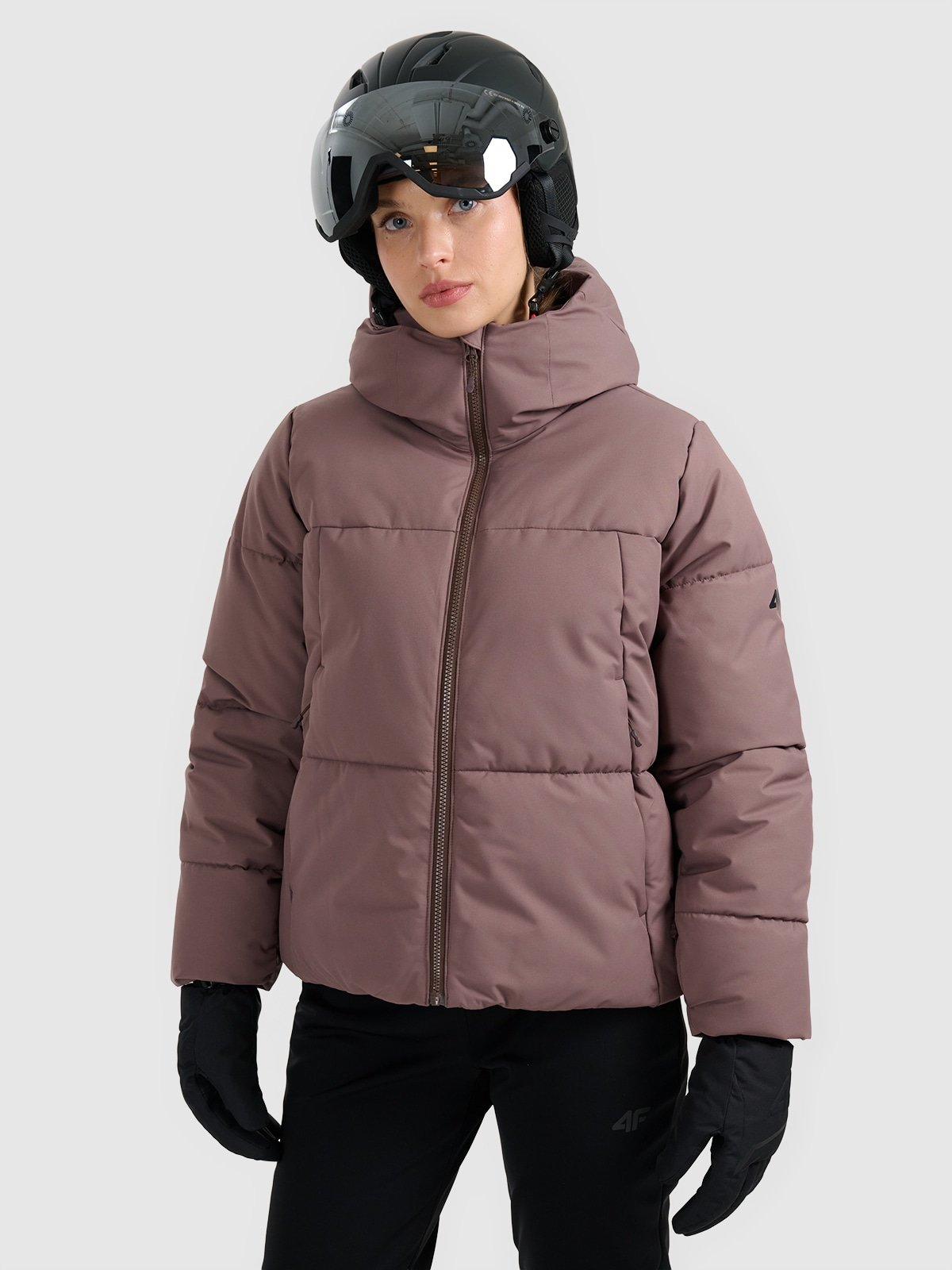 4F Kurtka narciarska membrana 5000 damska - brązowa S