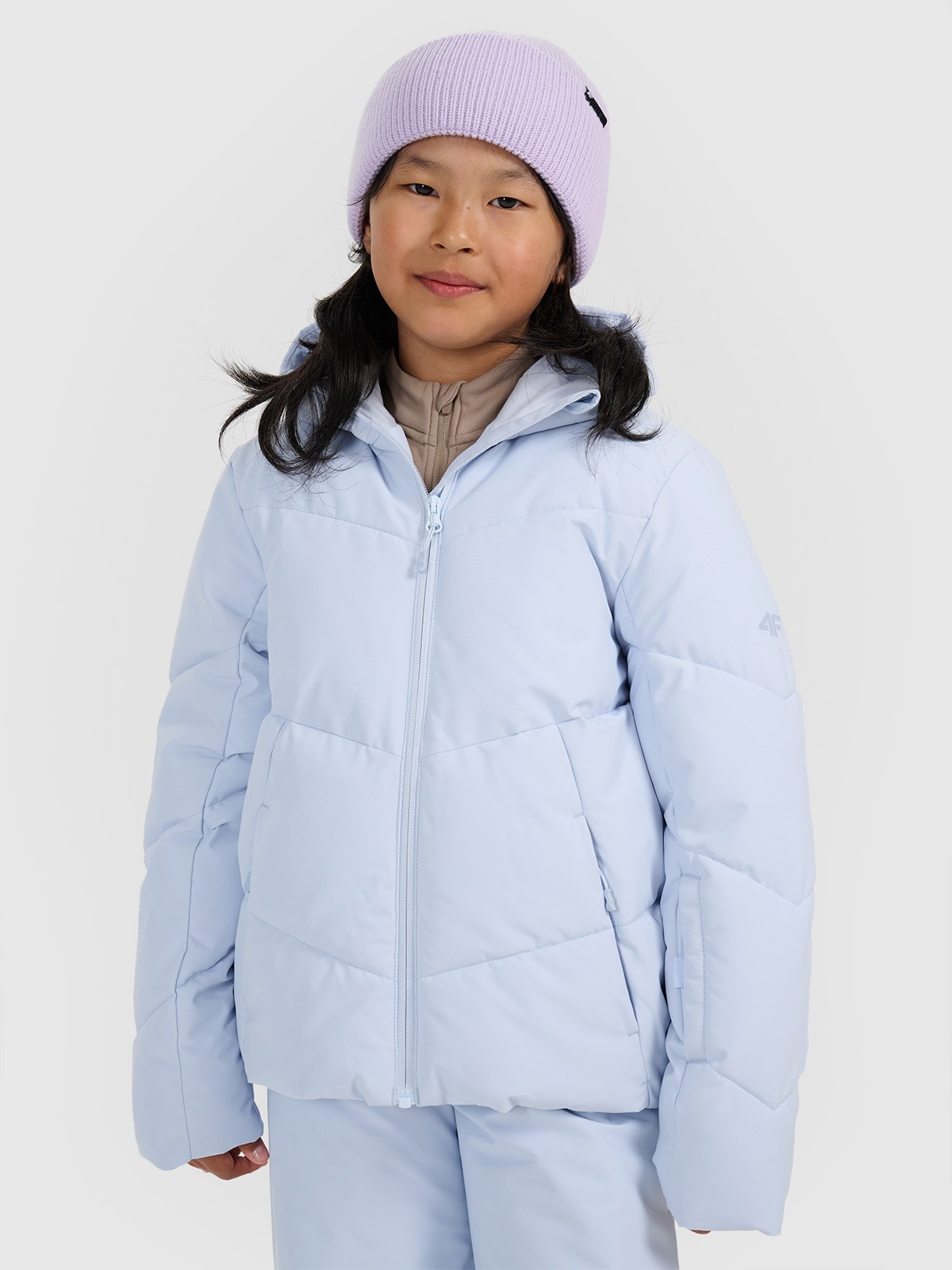 4F Kurtka narciarska membrana 5000 dziewczęca - niebieska 134 (8-9 lat)