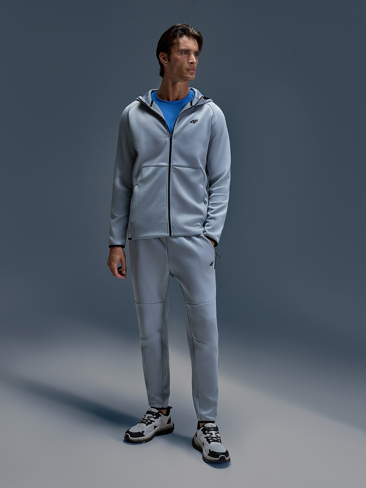 4F Spodnie treningowe szybkoschnące męskie - szare M