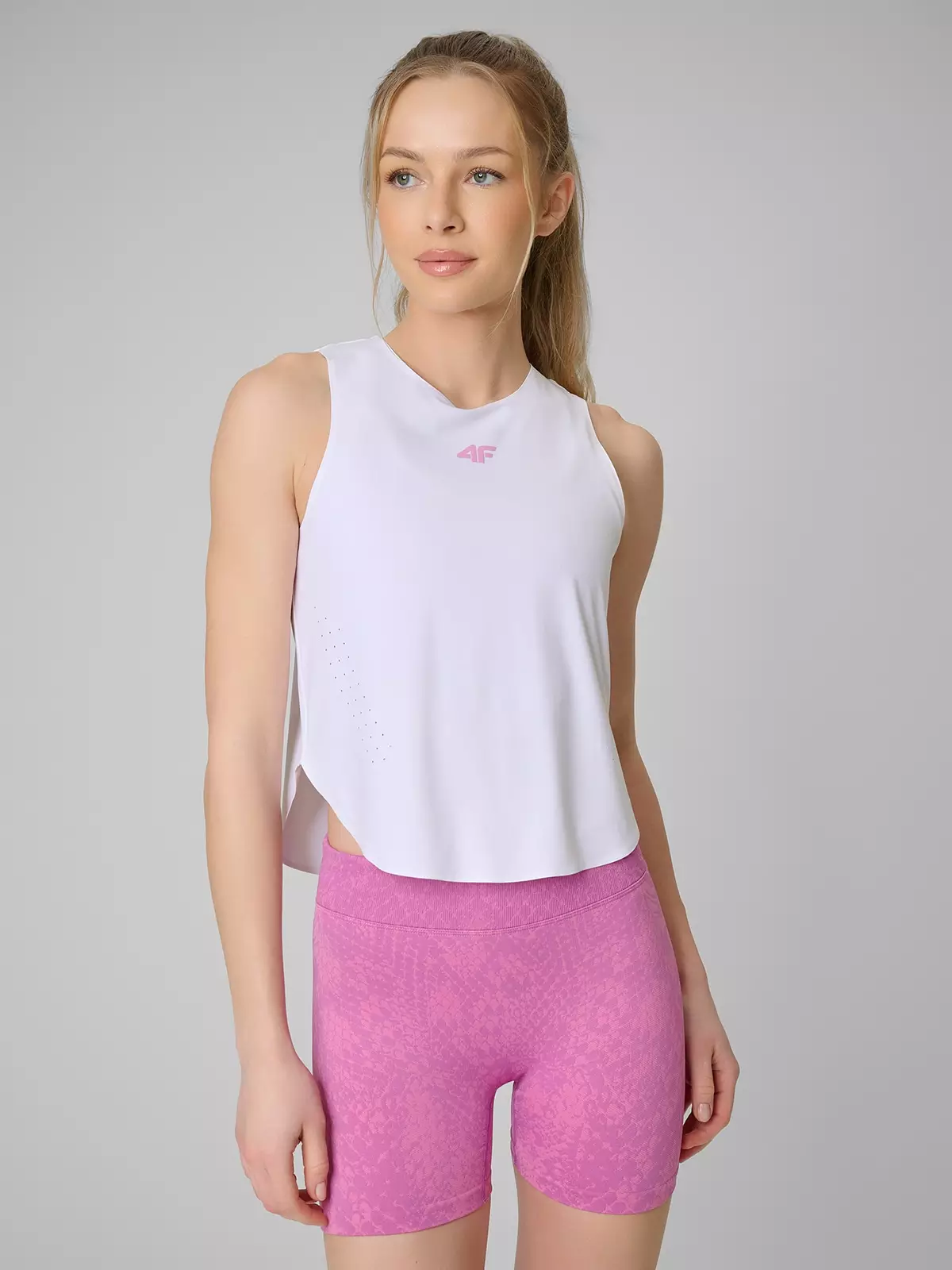 4F Top treningowy szybkoschnący damski - biały XL