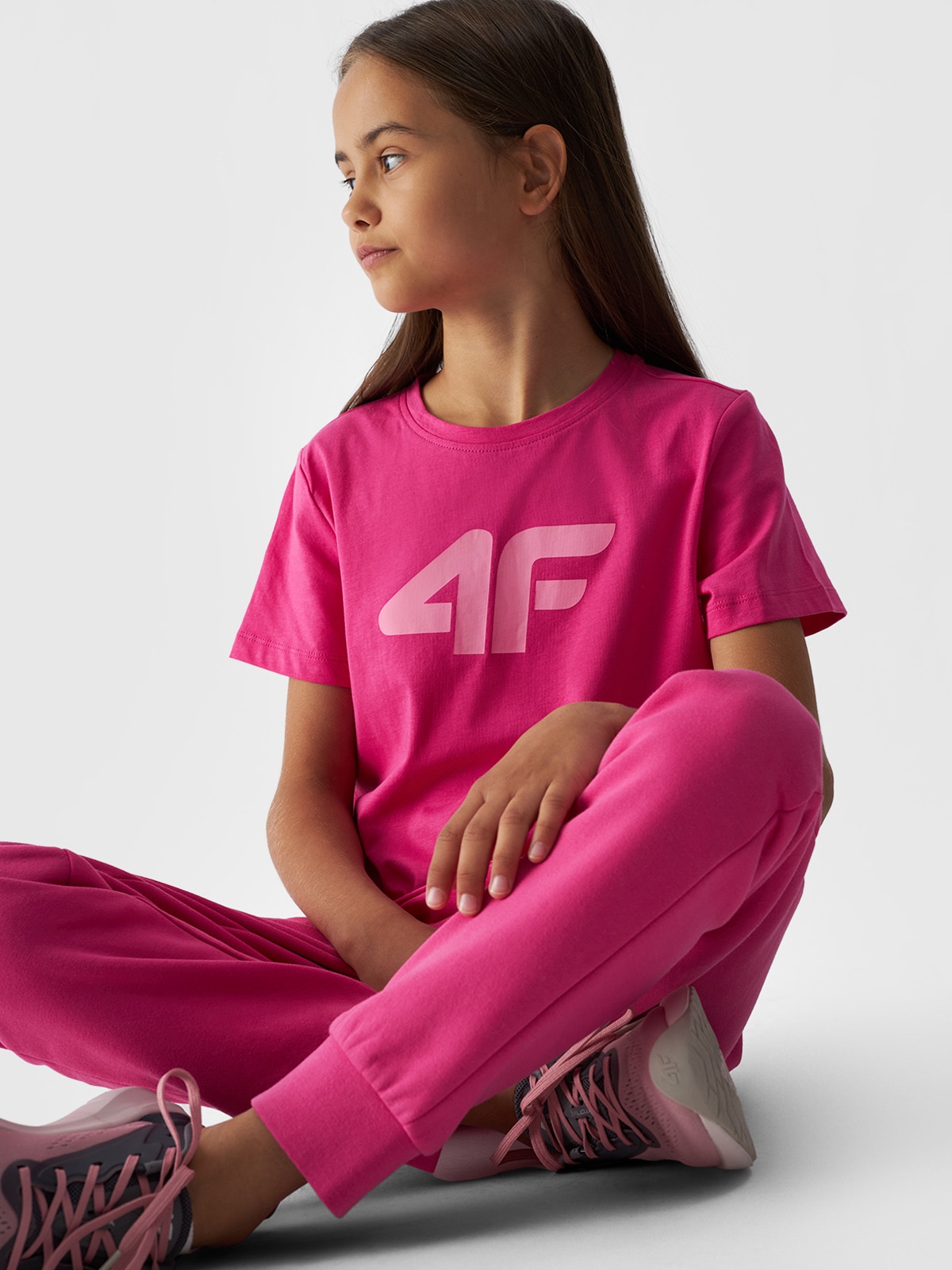 4F T-shirt z nadrukiem dziewczęcy - różowy 158 (12-13 lat)