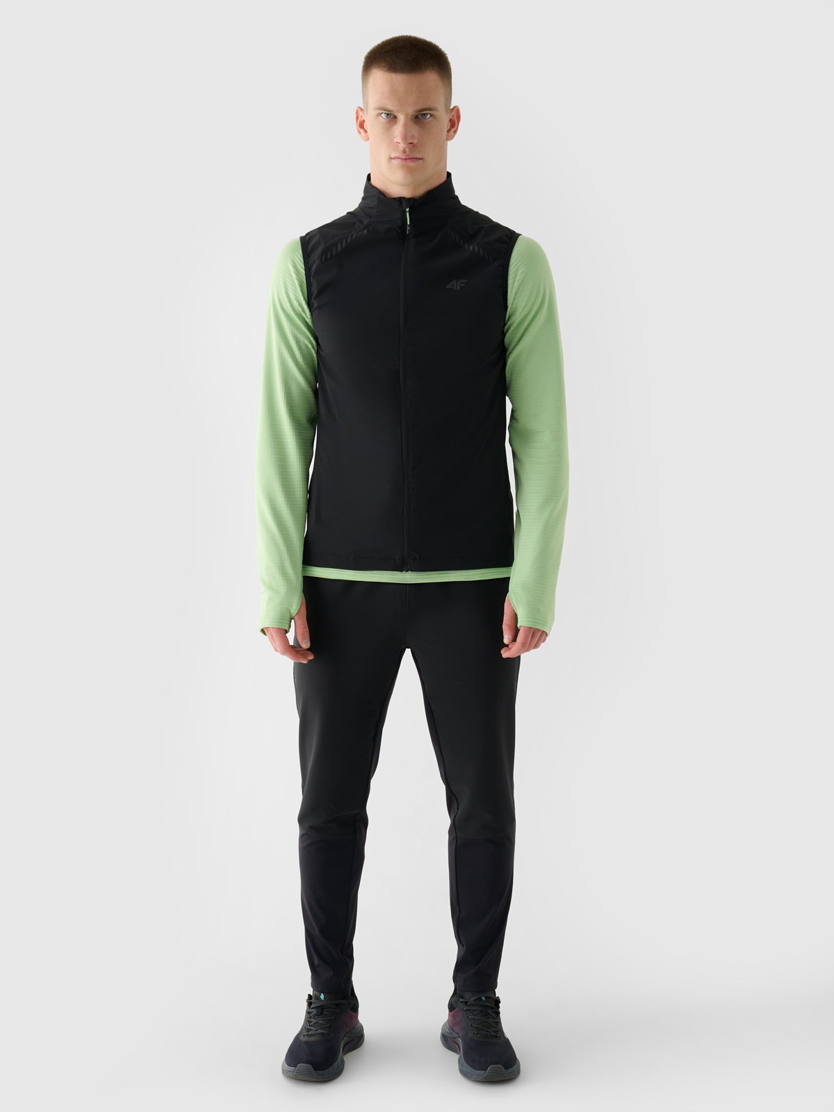 4F Spodnie do biegania szybkoschnące męskie - szare XL