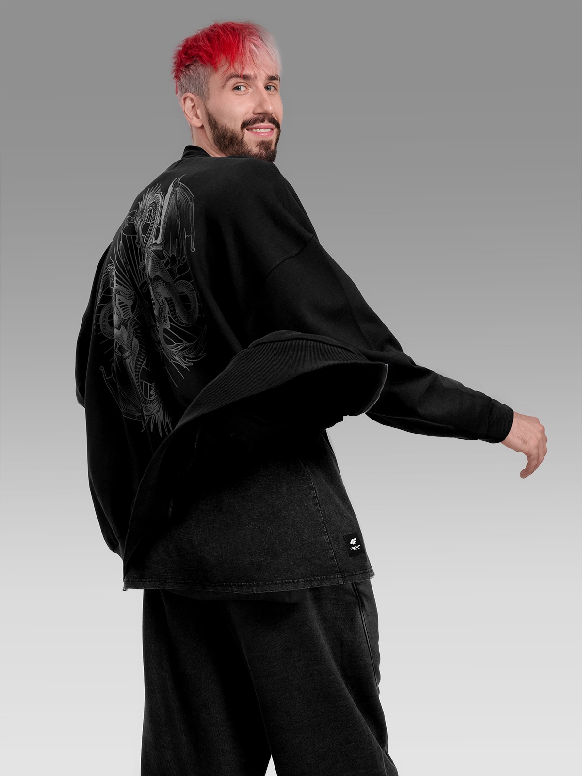 4F Bluza bomberka oversize męska 4F x Tomasz Fornal - czarna L