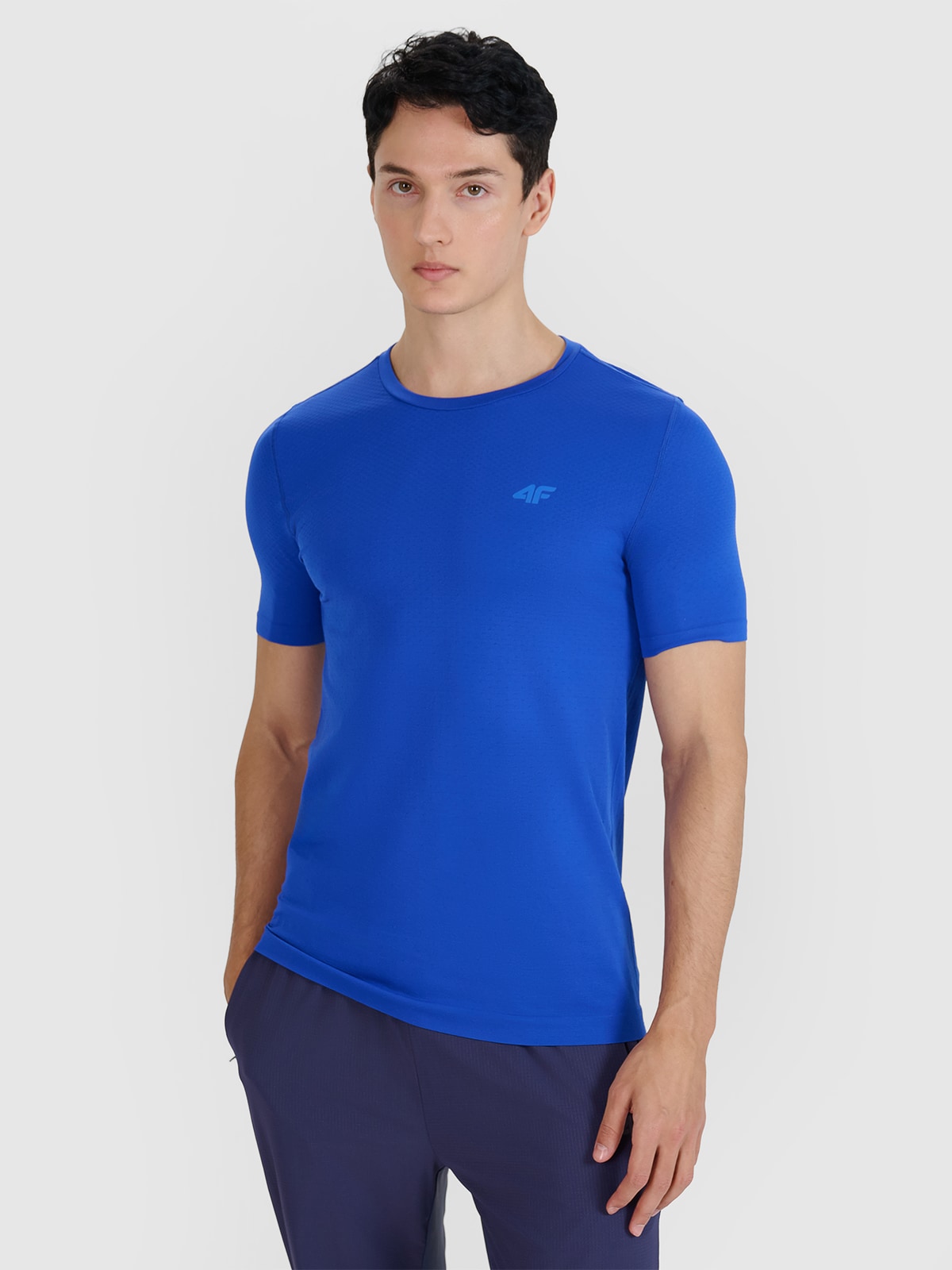 4F Koszulka do biegania szybkoschnąca męska - niebieska S/M