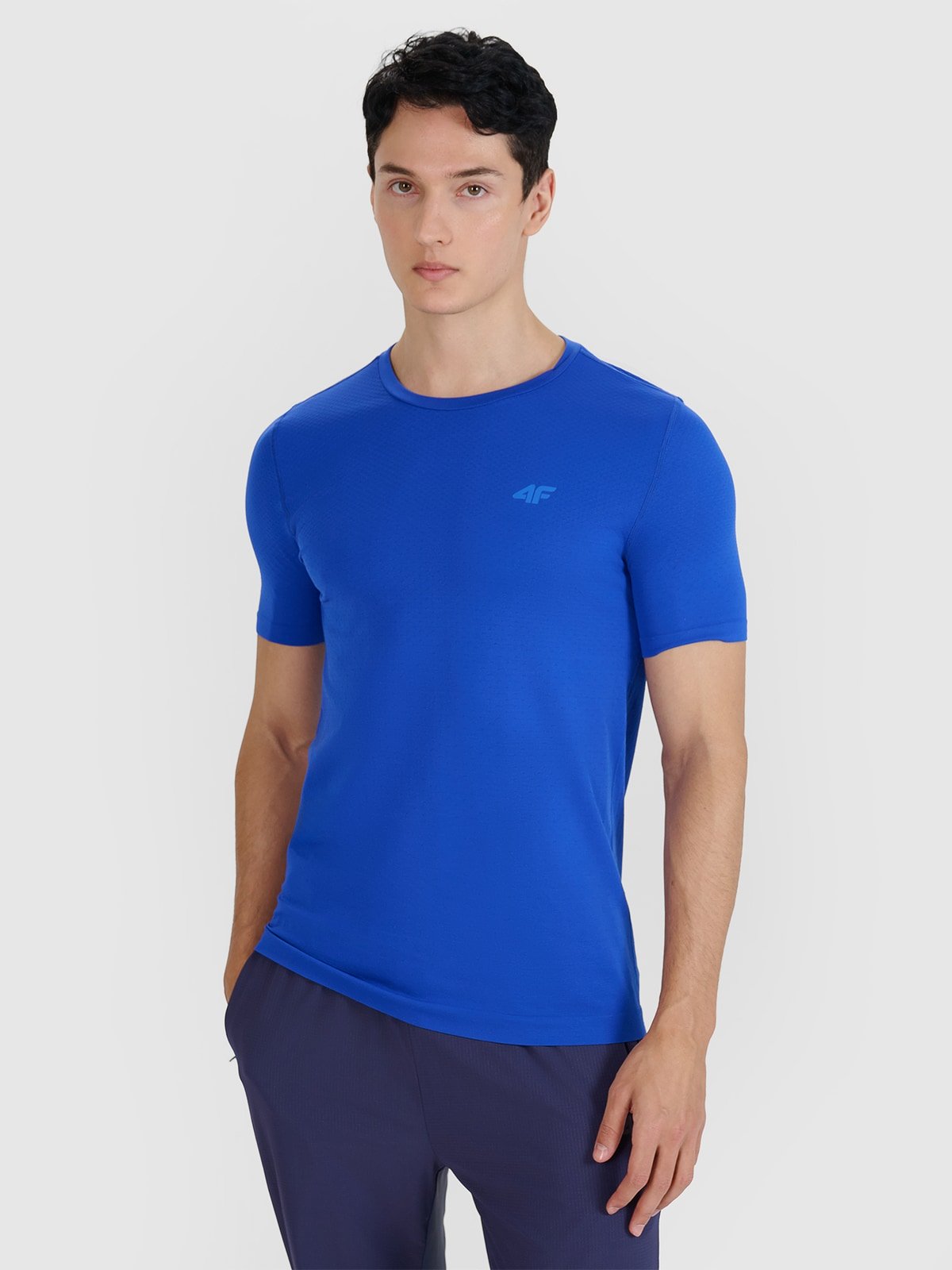 4F Koszulka do biegania szybkoschnąca męska - niebieska S/M