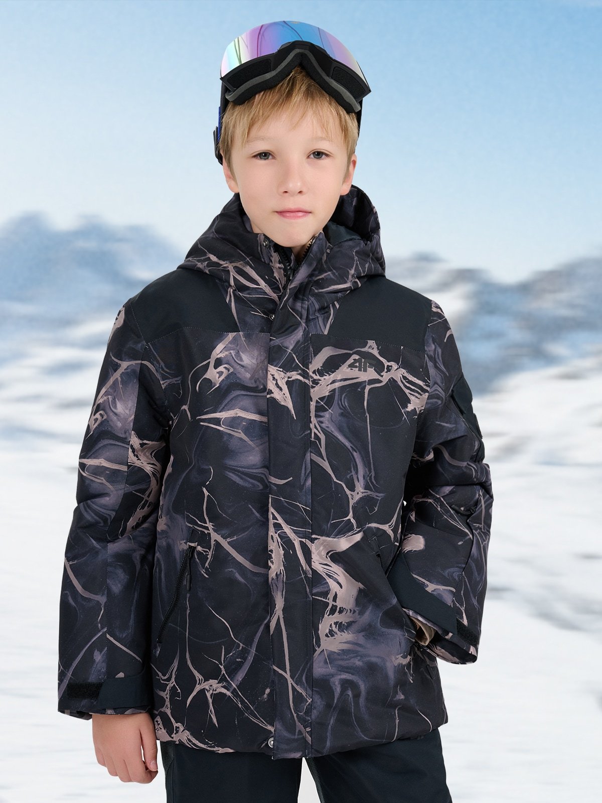 4F Kurtka snowboardowa membrana 8000 chłopięca - multikolor 146 (10-11 lat)