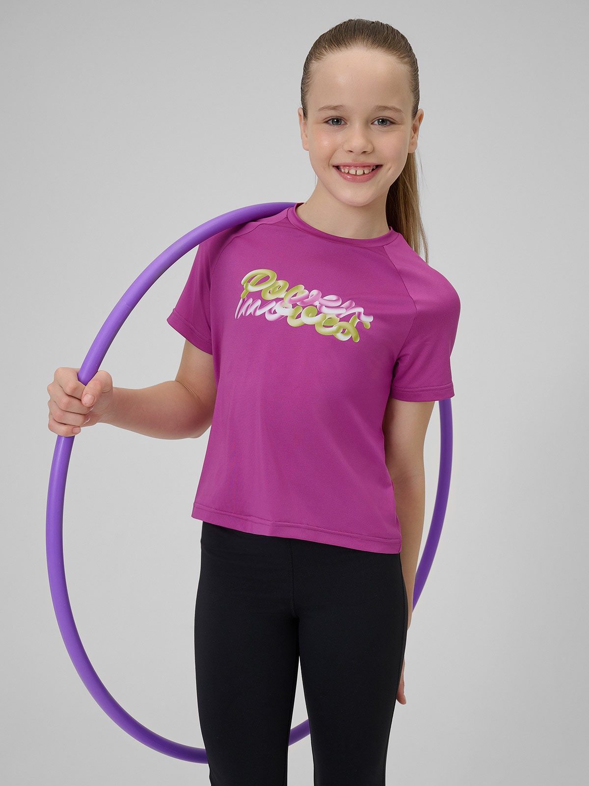 4F Koszulka sportowa szybkoschnąca dziewczęca - różowa 158/164 (12-14 lat)