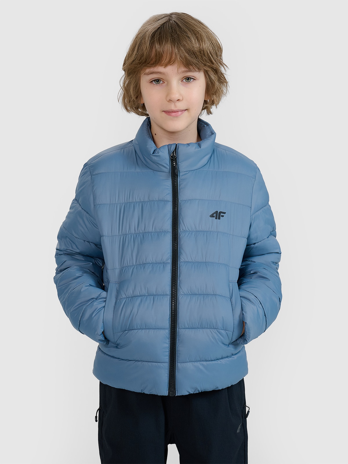 4F Kurtka puchowa z wypełnieniem syntetycznym chłopięca - granatowa 140 (9-10 lat)