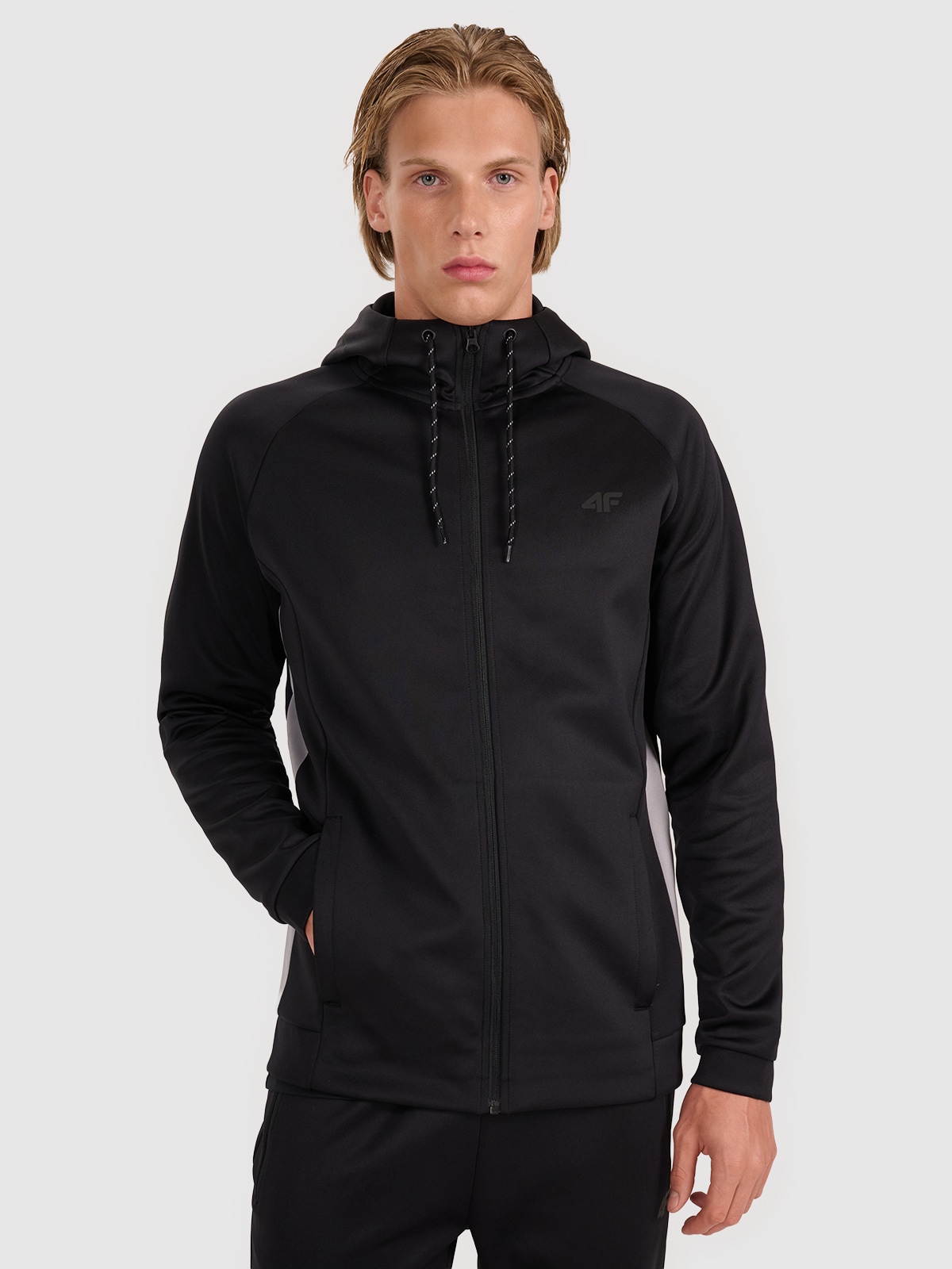 4F Bluza treningowa regular szybkoschnąca męska - czarna S