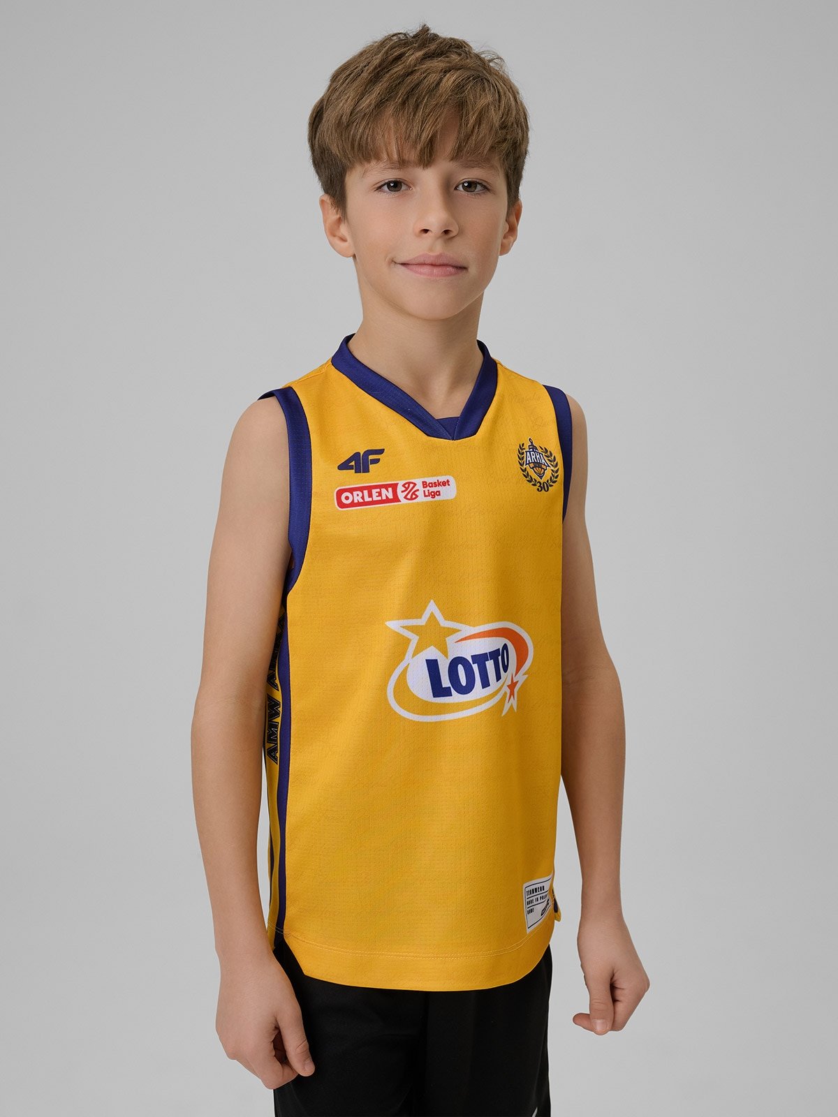 4F Koszulka meczowa replika domowa z sezonu 2025/26 dziecięca 4F x Arka Gdynia - żółta 110/116
