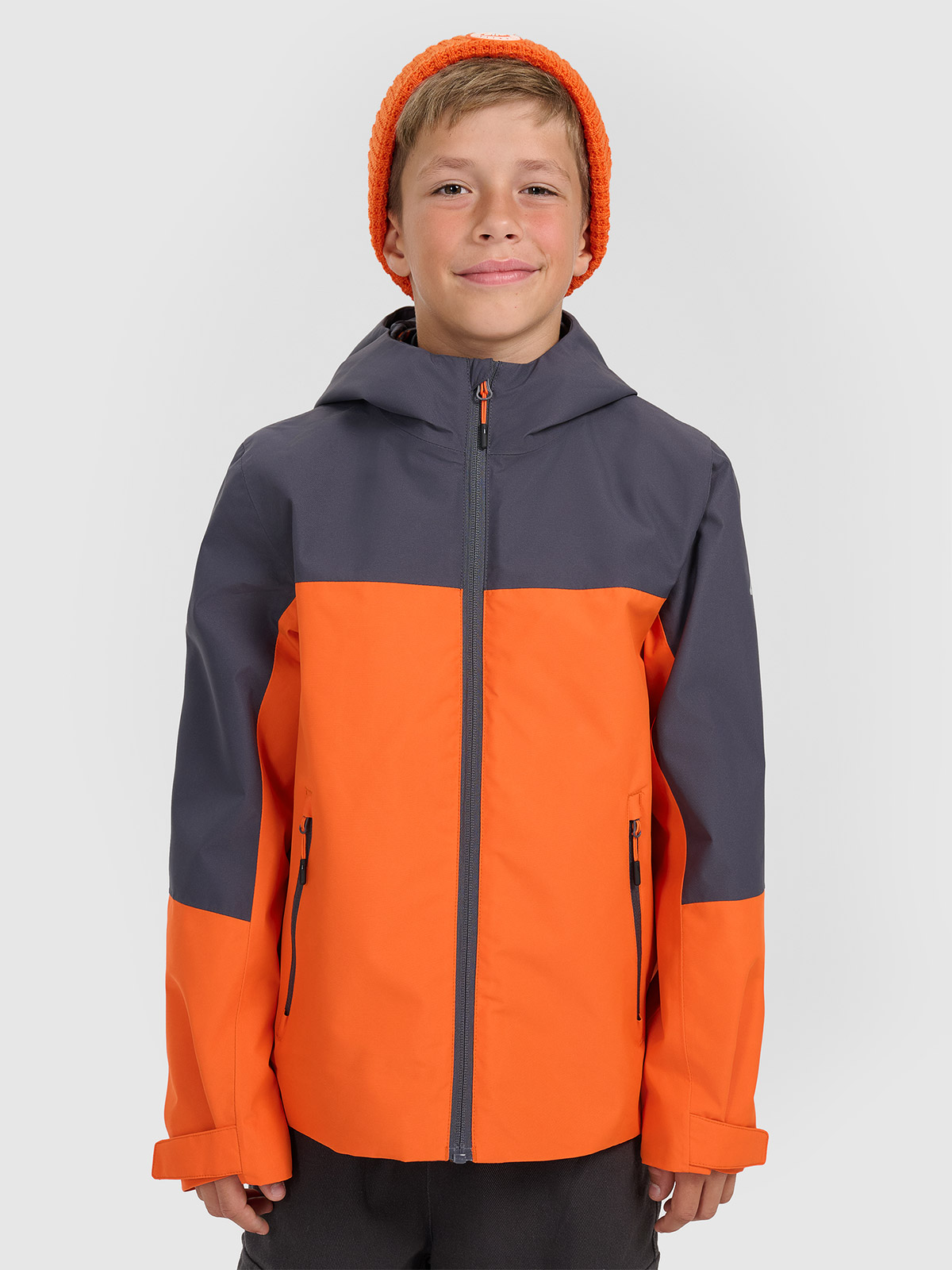 4F Kurtka przejściowa 3w1 membrana 5000 chłopięca - pomarańczowa 134 (8-9 lat)