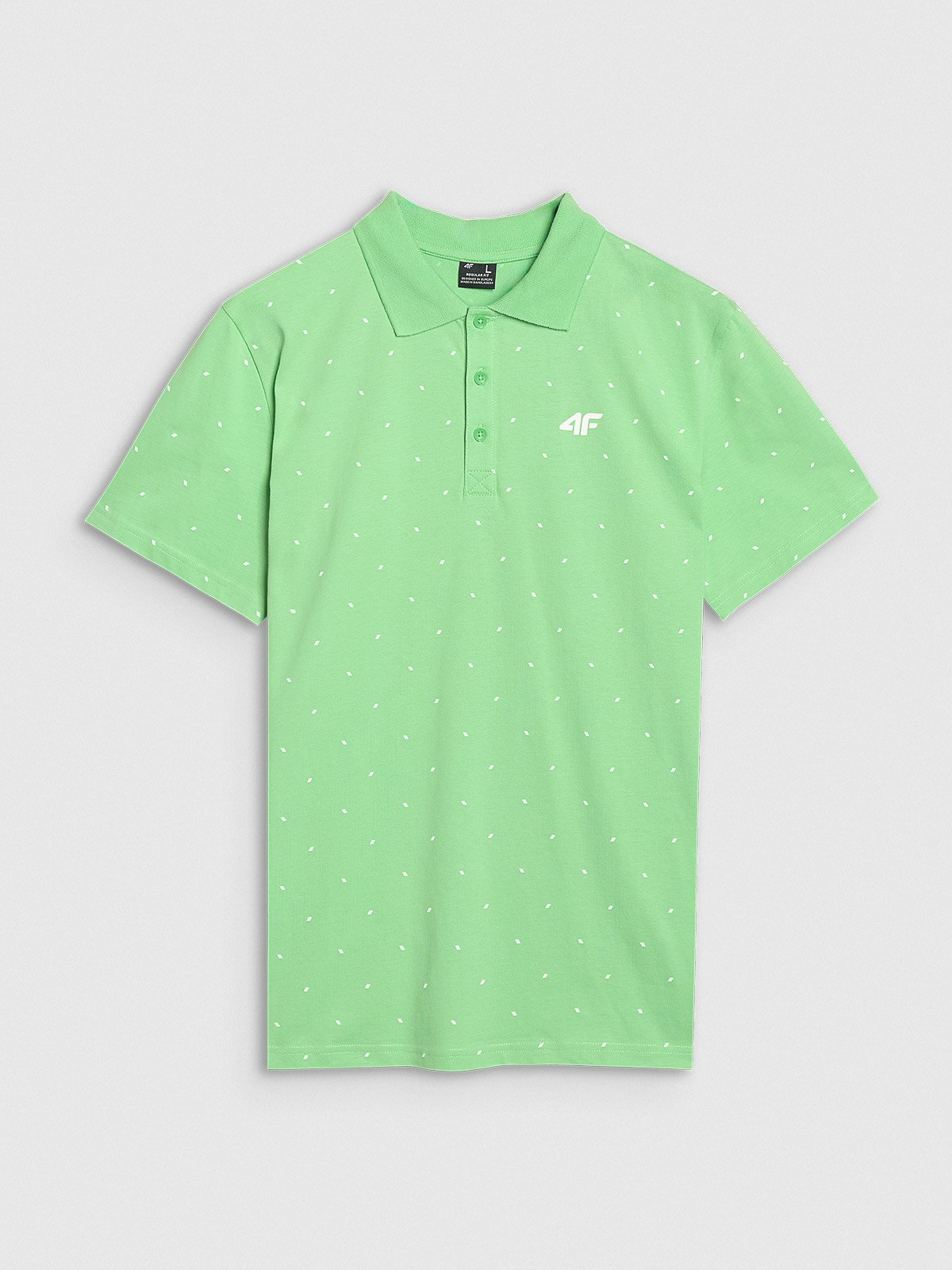 4F Koszulka polo regular z nadrukiem męska - zielona M