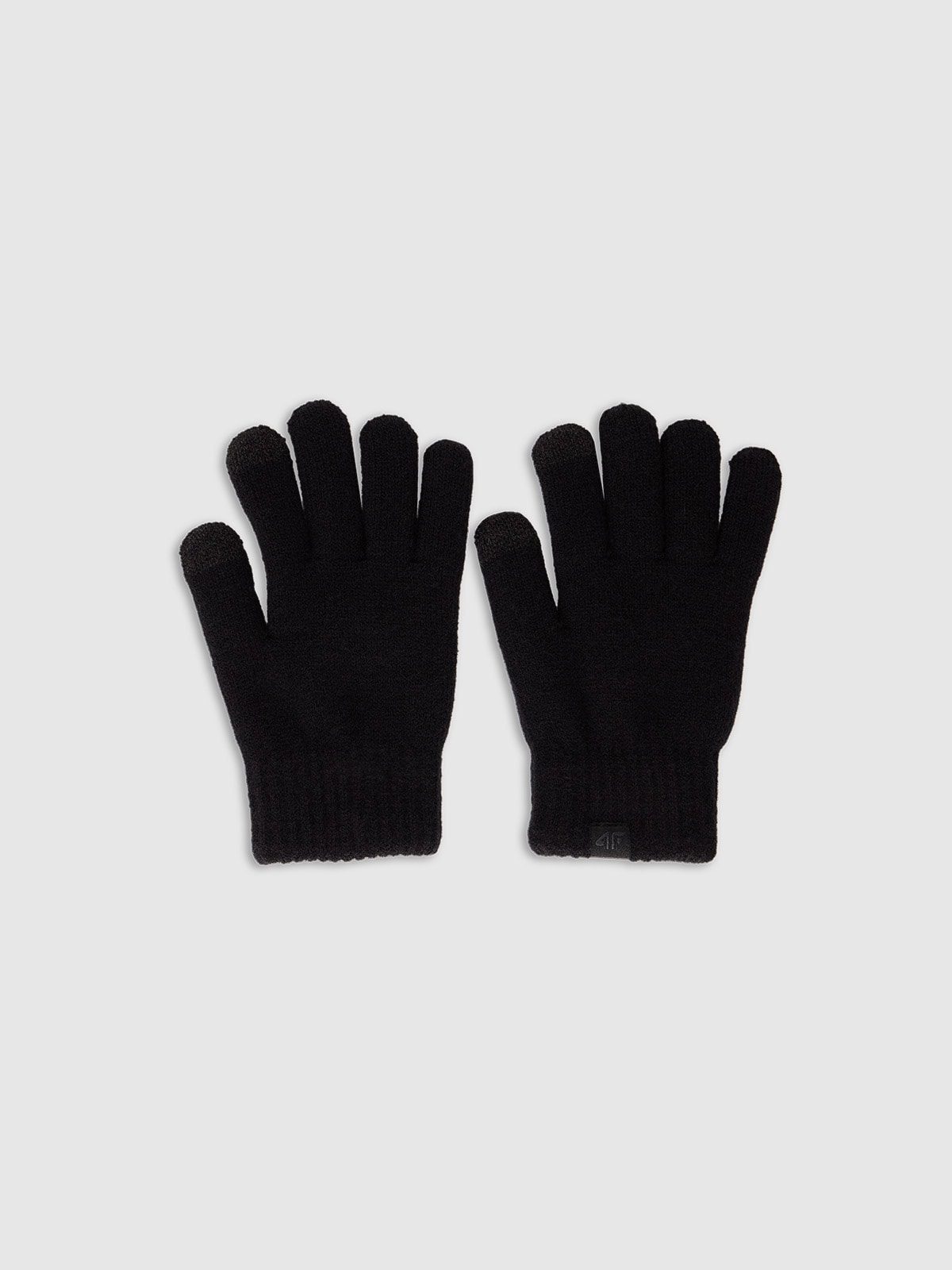 4F Rękawiczki dzianinowe Touch Screen dziecięce - czarne S/M