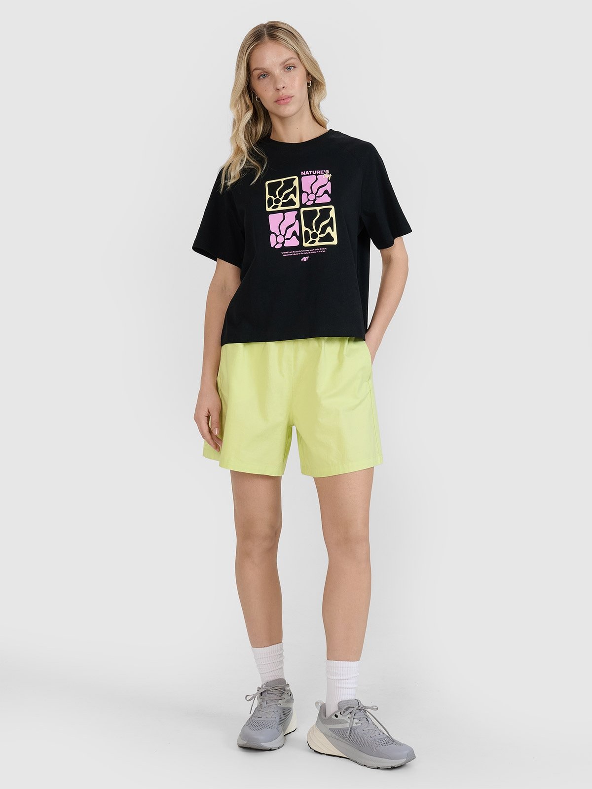 4F Spodenki casual damskie - żólte XL