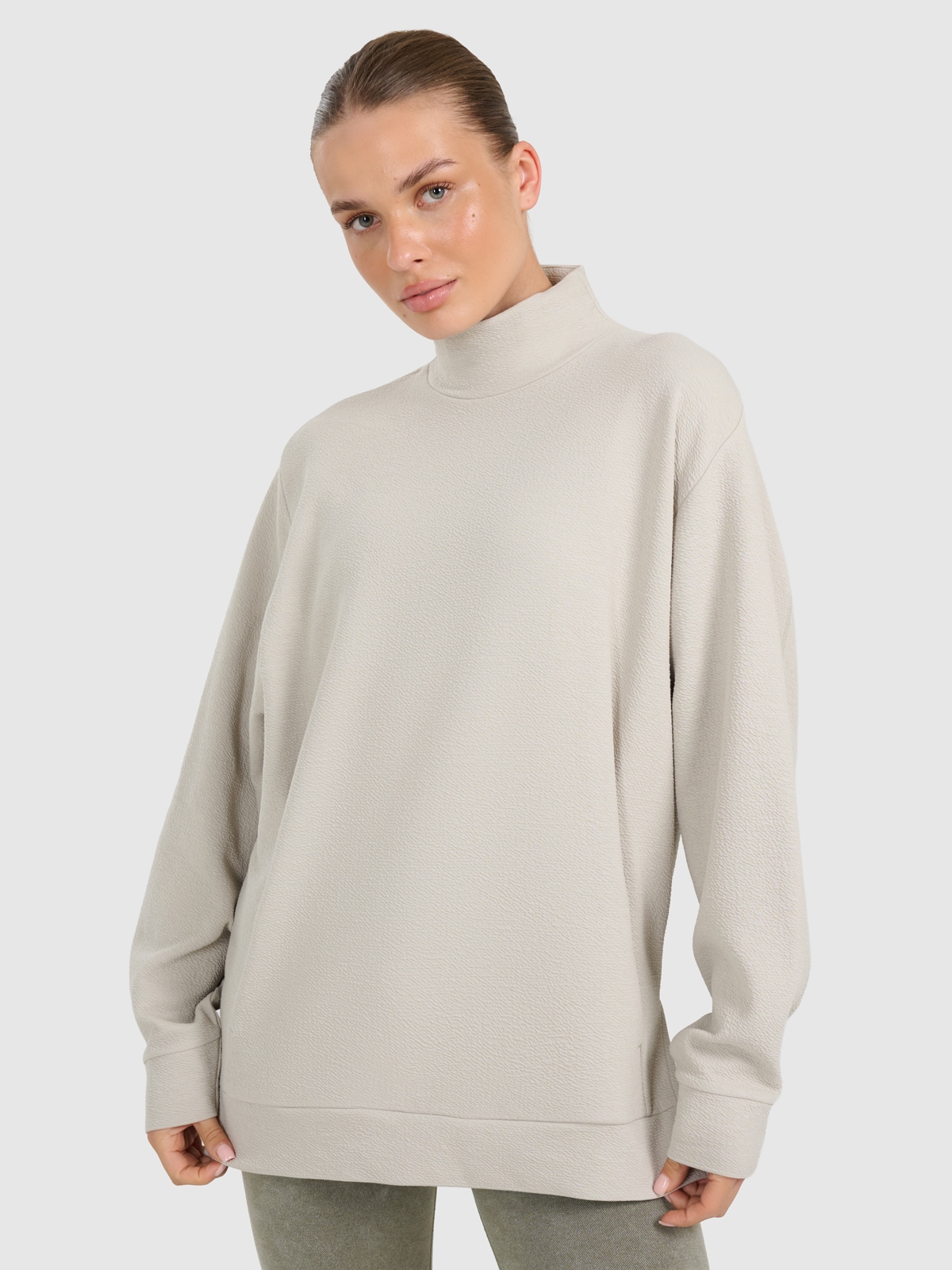 4F Bluza dresowa do jogi i pilatesu damska - beżowa XL