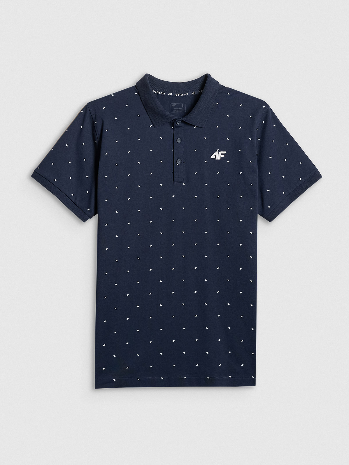 4F Koszulka polo regular męska - granatowa L