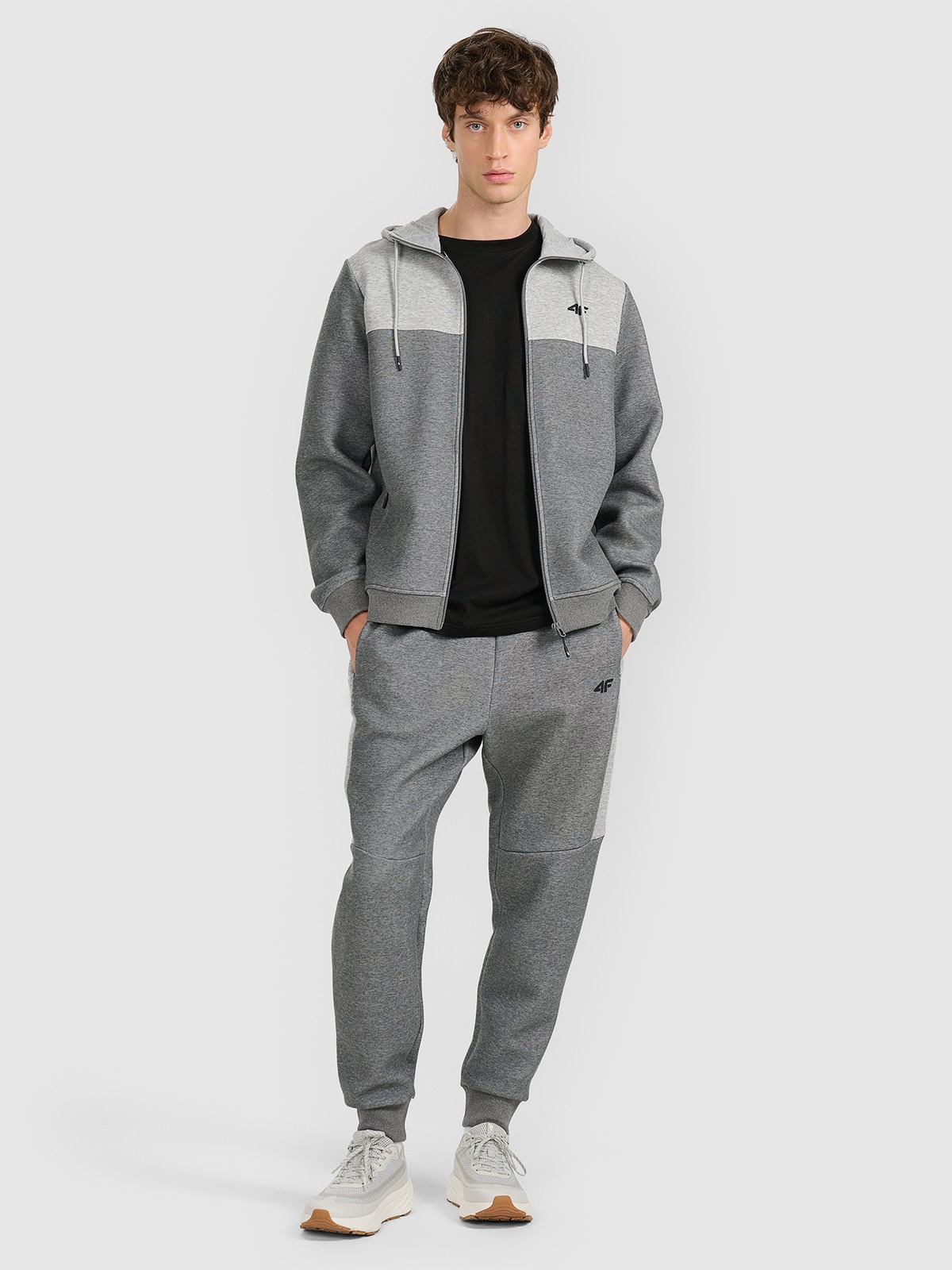 4F Spodnie dresowe joggery męskie - szare 3XL