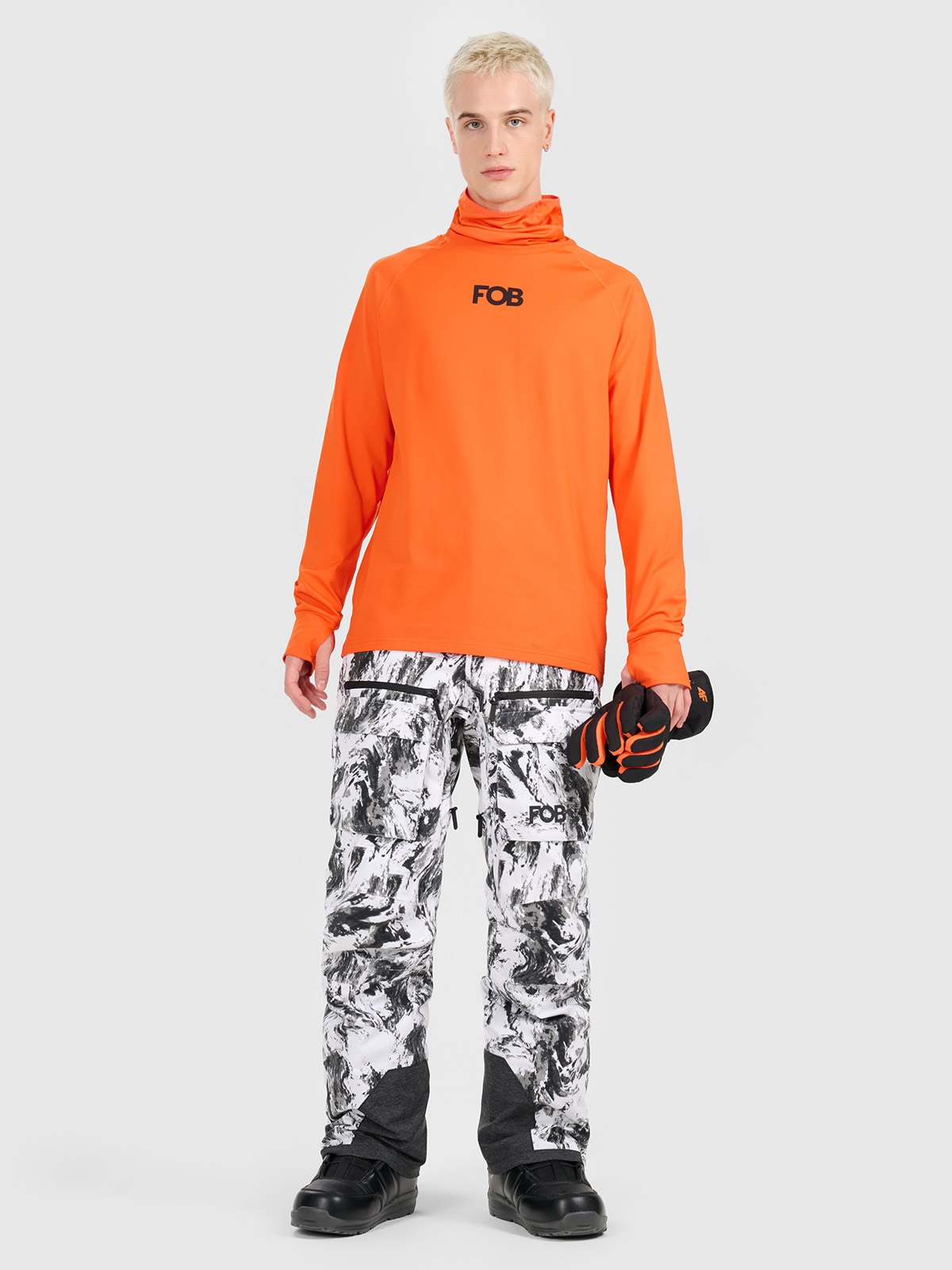 4F Bielizna termiczna ocieplana (góra) męska - pomarańczowa L