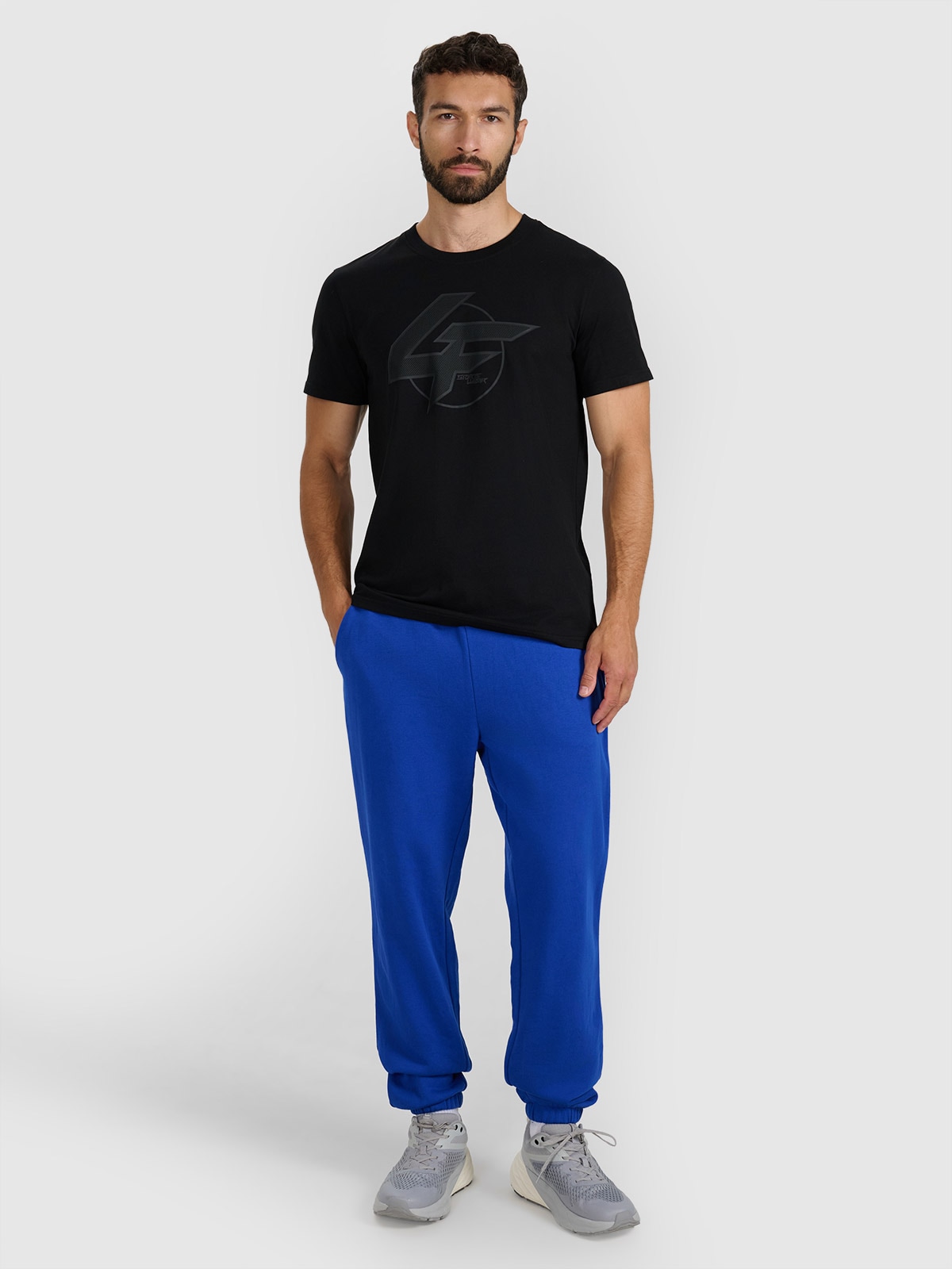 4F Spodnie dresowe joggery męskie - niebieskie 3XL