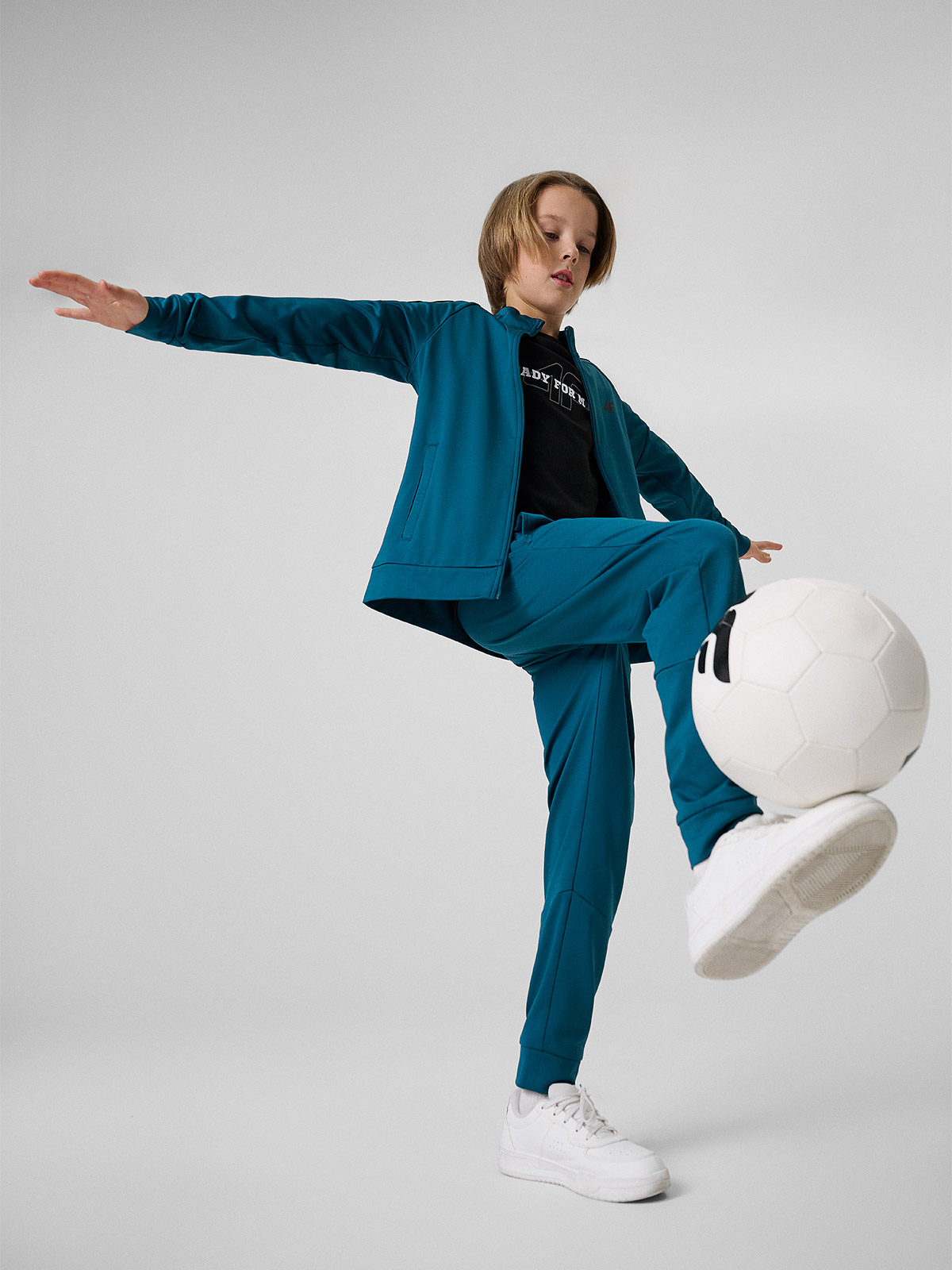 4F Spodnie sportowe szybkoschnące chłopięce - turkusowe 158/164 (12-14 lat)