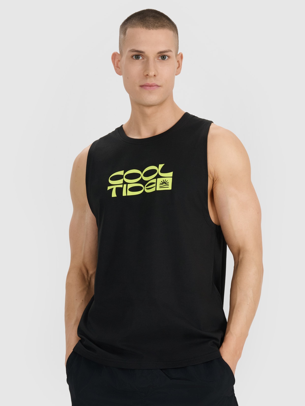 4F Tank top regular męski - czarny L