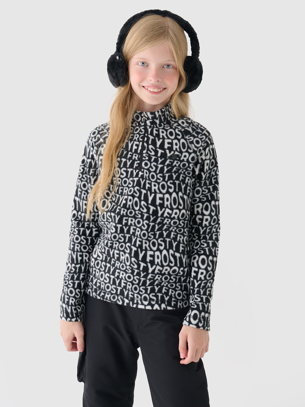 4F Bielizna termiczna polarowa (góra) dziewczęca - czarna 122/128 (6-8 lat)