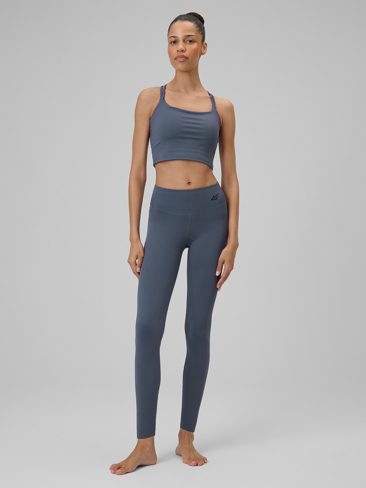 4F Legginsy do jogi szybkoschnące damskie - fioletowe XL