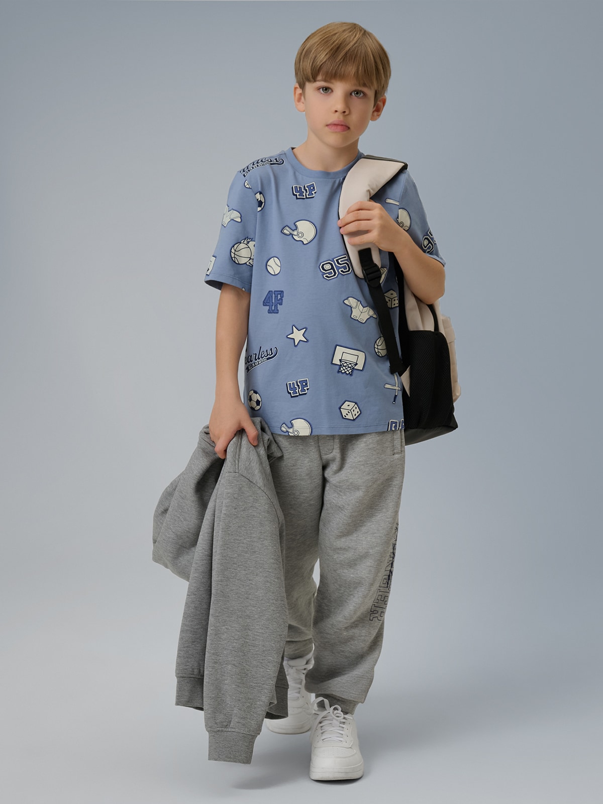 4F Spodnie dresowe joggery chłopięce - szare 152 (11-12 lat)