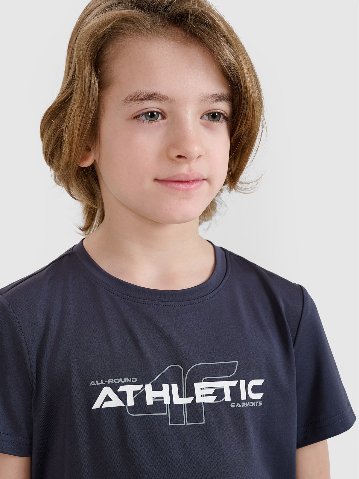 4F T-shirt sportowy szybkoschnący chłopięcy - szary 158/164 (12-14 lat)