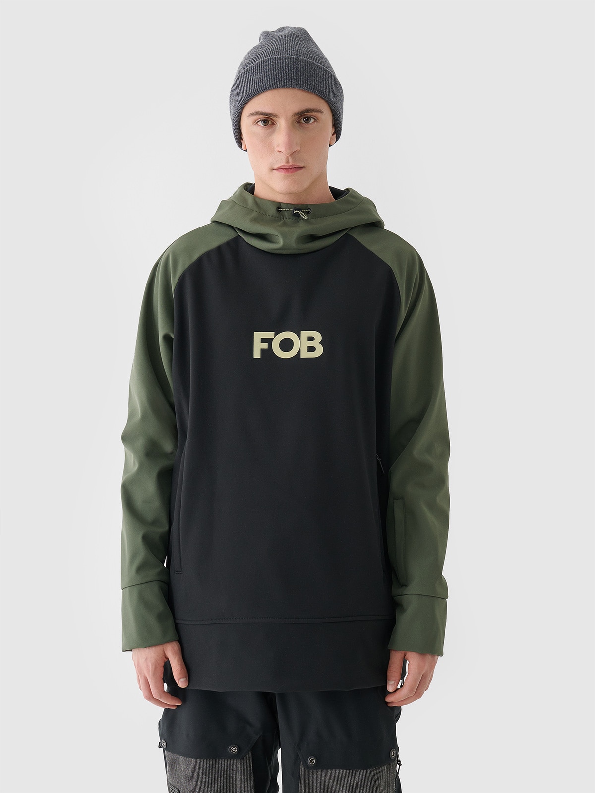 4F Długa bluza snowboardowa z softshellu membrana 5000 męska - czarna XXL