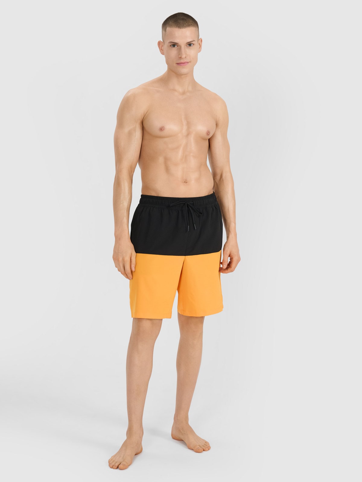 4F Spodenki plażowe męskie - pomarańczowe XXL