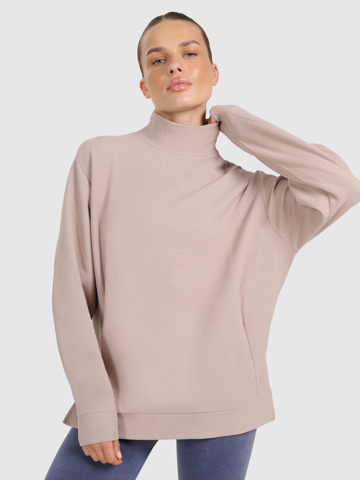 4F Bluza dresowa do jogi i pilatesu damska - beżowa M