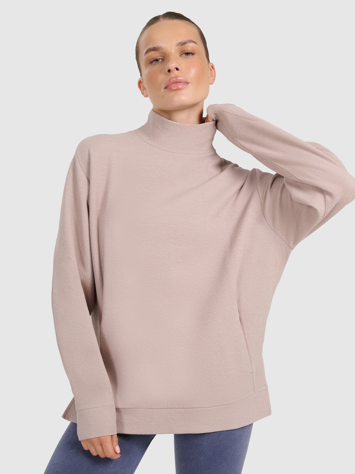 4F Bluza dresowa do jogi i pilatesu damska - beżowa M